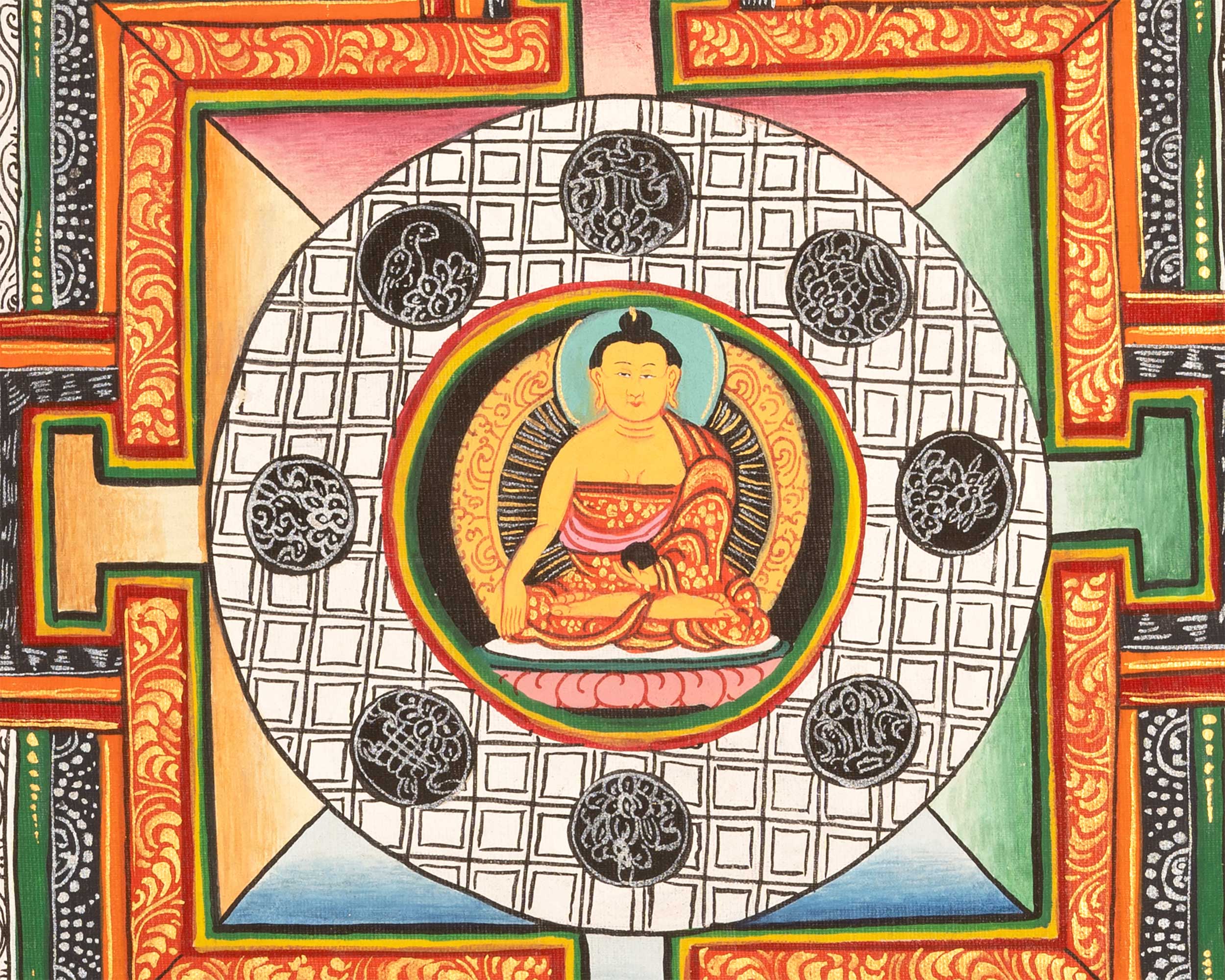 Shakyamuni Buddha Mandala | Hand-Painted Buddha Shakyamuni Thangka