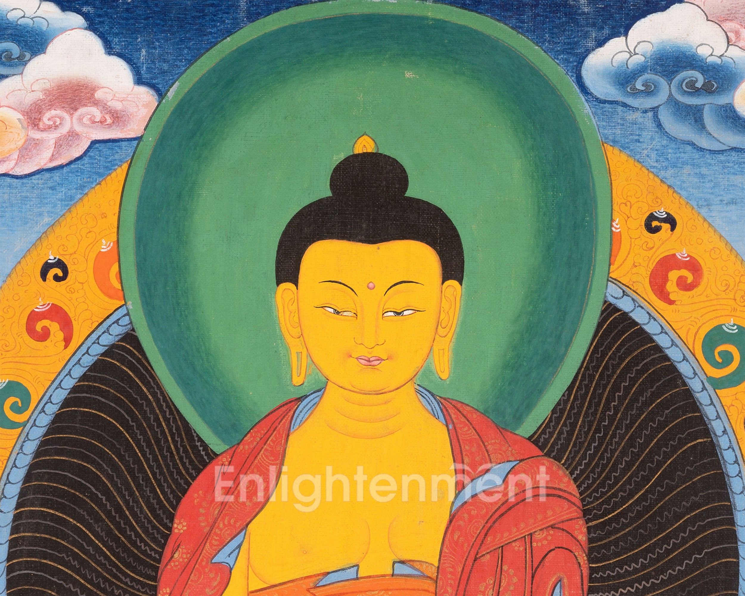 Vintage Shakyamuni Buddha | Traditional Buddhist Thangka | Wall Decors