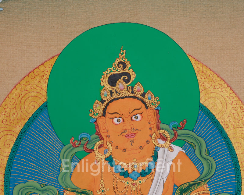 Buddha of Wealth, Dzambhala Thangka | Prosperity Artwork