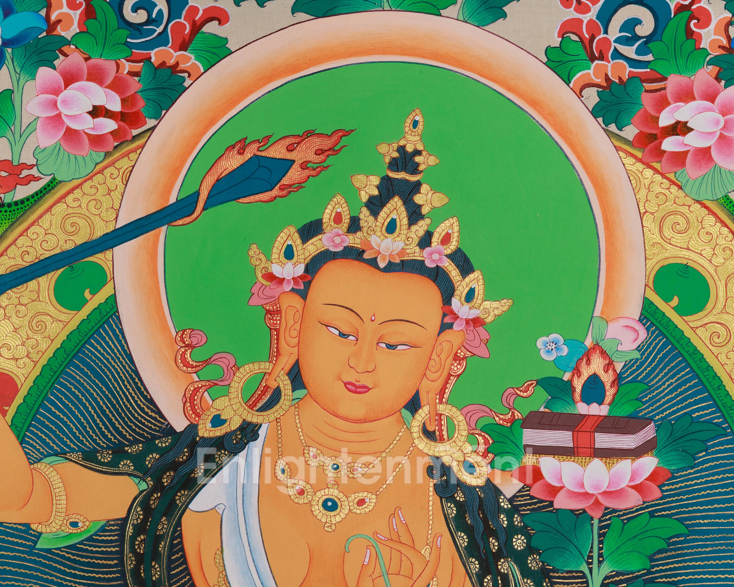 Vajrayana deity Manjushri Art | Bodhisattva of Transcendent Wisdom