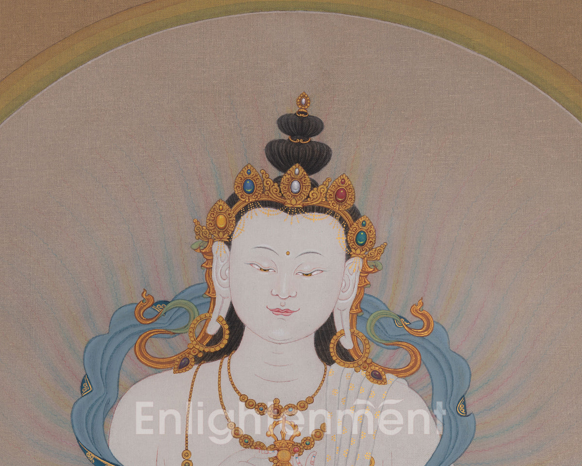 Vajrasattva Buddhist Painting | Dorje Sempa of Inner Cleansing and Purification Art