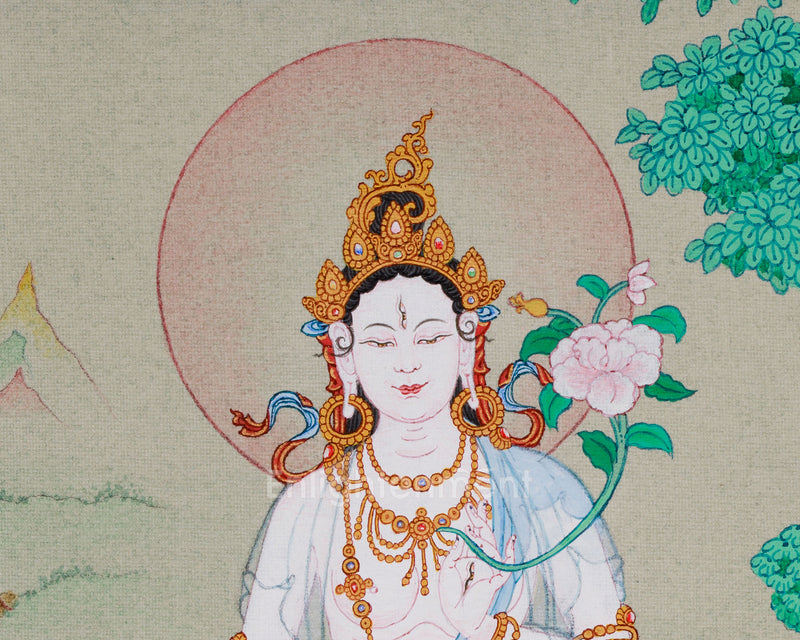 Small Maa White Tara Figure – Divine Compassion and Healing Art