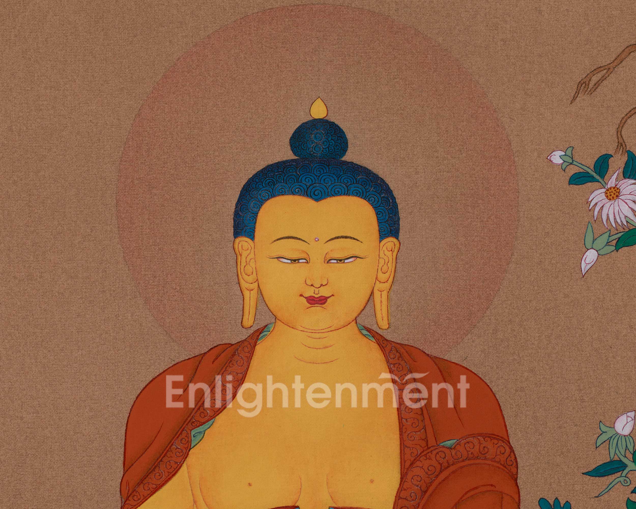 Sacred Shakyamuni Buddha Thangka | Enlightened Teacher | Sage Of Shakya Clan