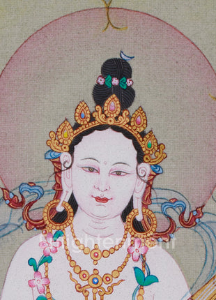 Yangchenma (Saraswati) Thangka | Goddess of Wisdom, Music, and Arts