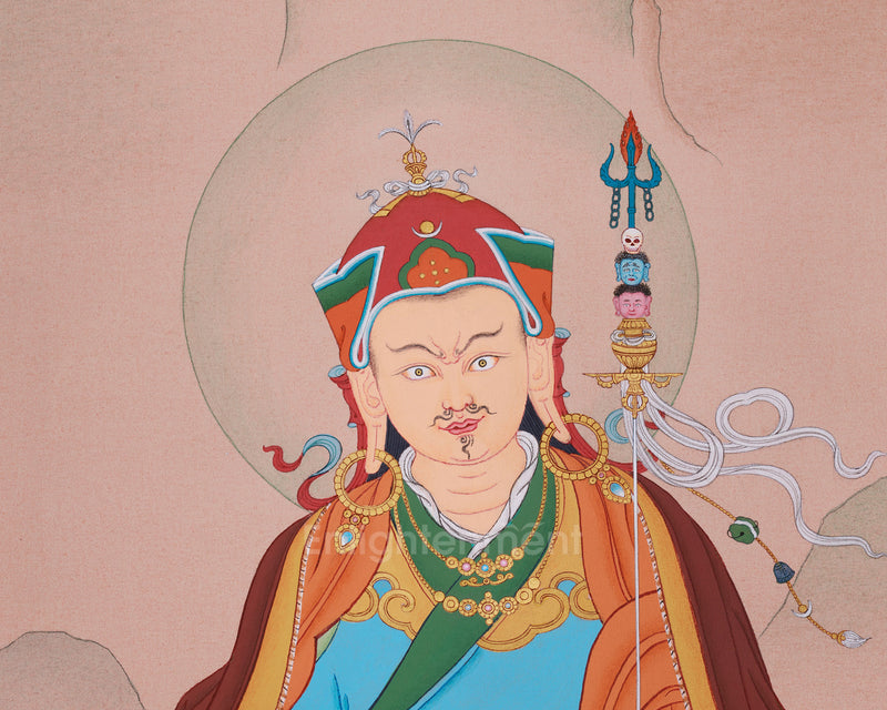 Tibetan Lotus Master Thangka - Sacred Guru Rinpoche Painting for Meditation