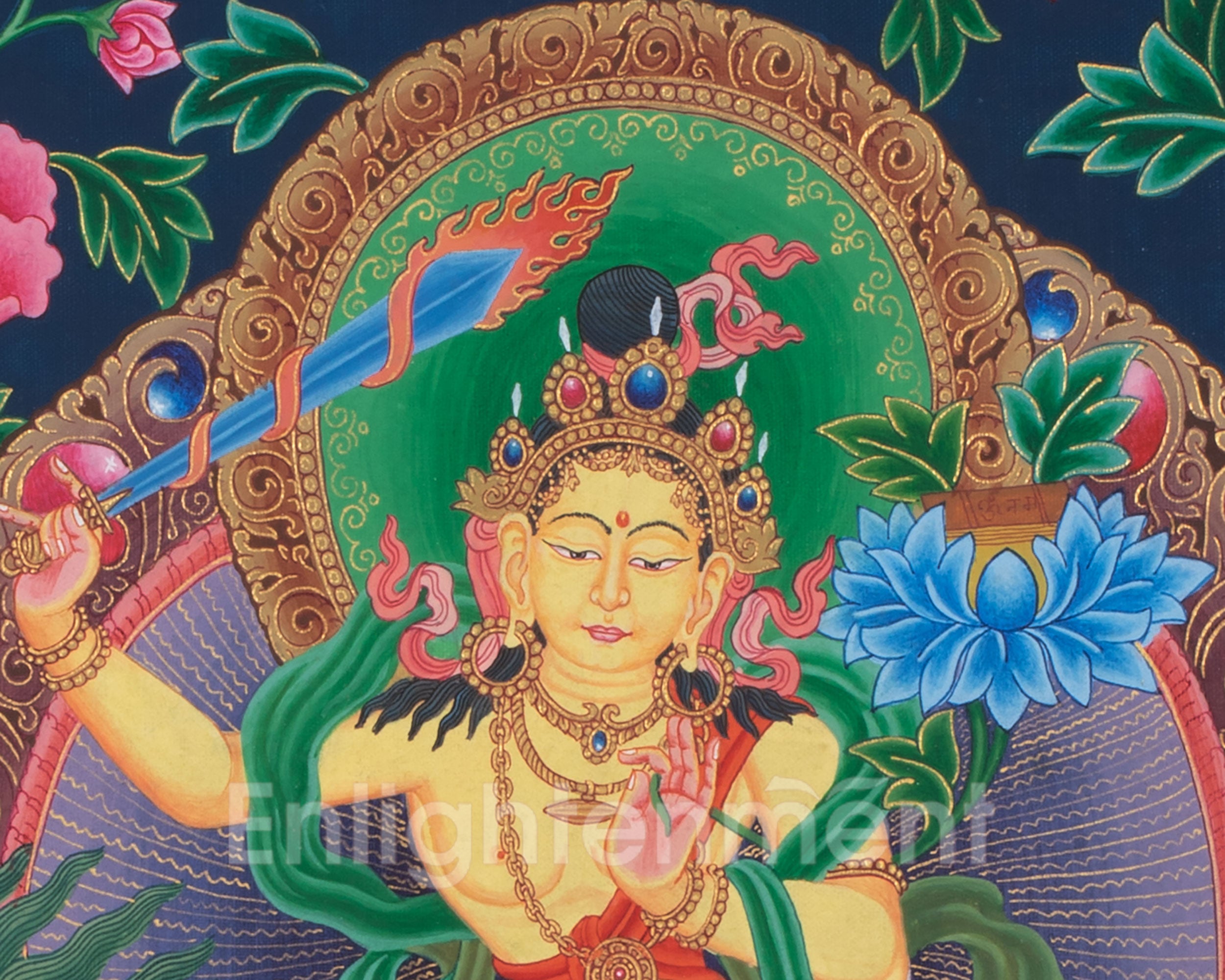 Mahabodhisattva Manjushree Thangka | Reveals the Path of Insight