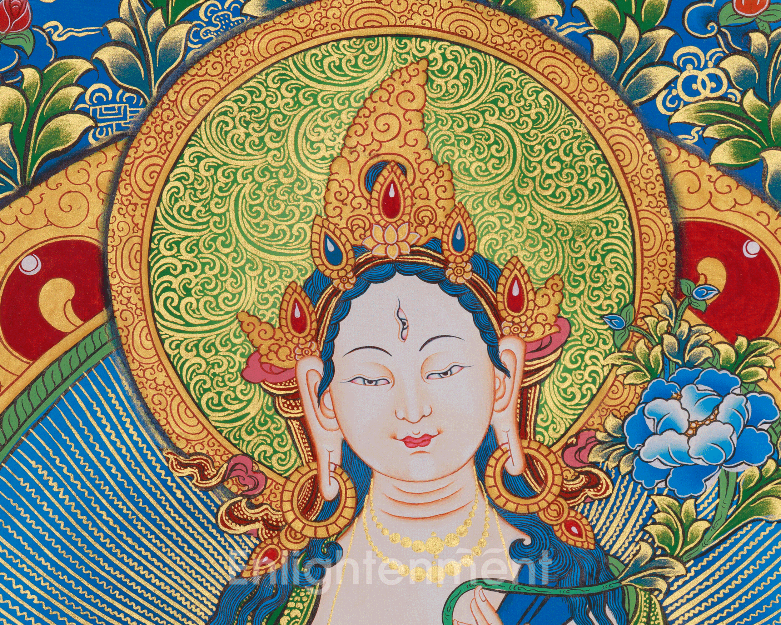 White Tara Longevity Art | Seven-Eyed Goddess | Sita Tara | Healing Deity