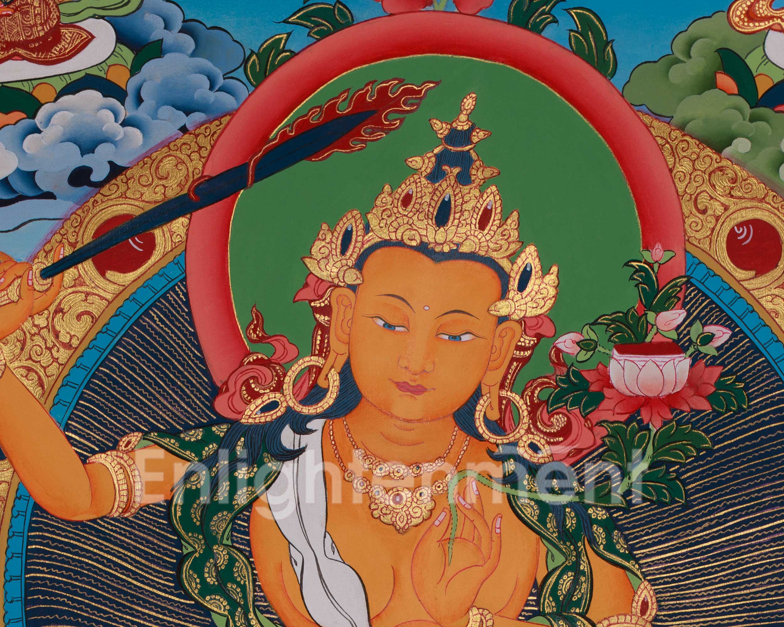 Five Manjushri Thangka | Depiction of Wisdom in Five Divine Forms