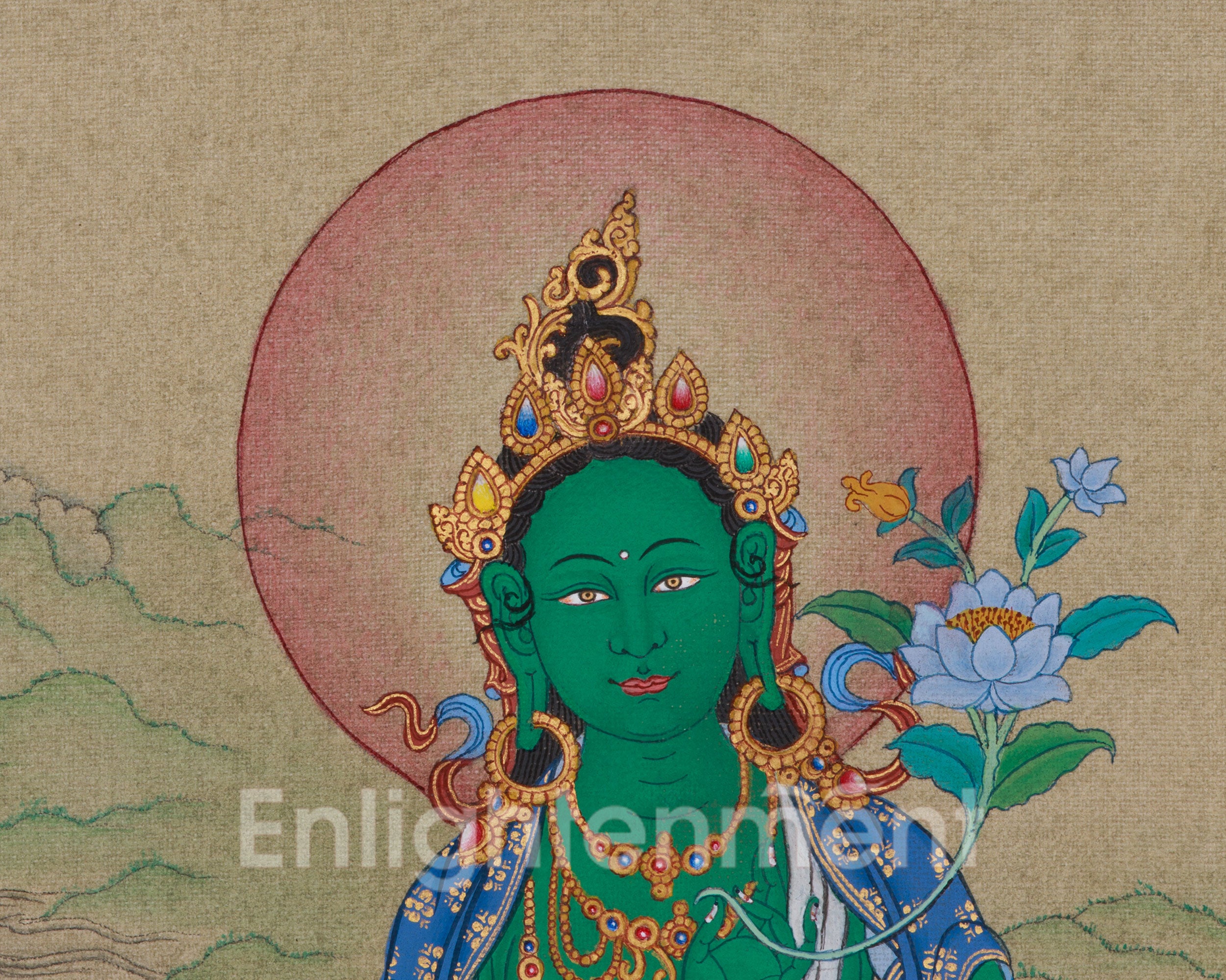Swift Liberator Green Tara Thangka | Goddess of Compassion and Protection