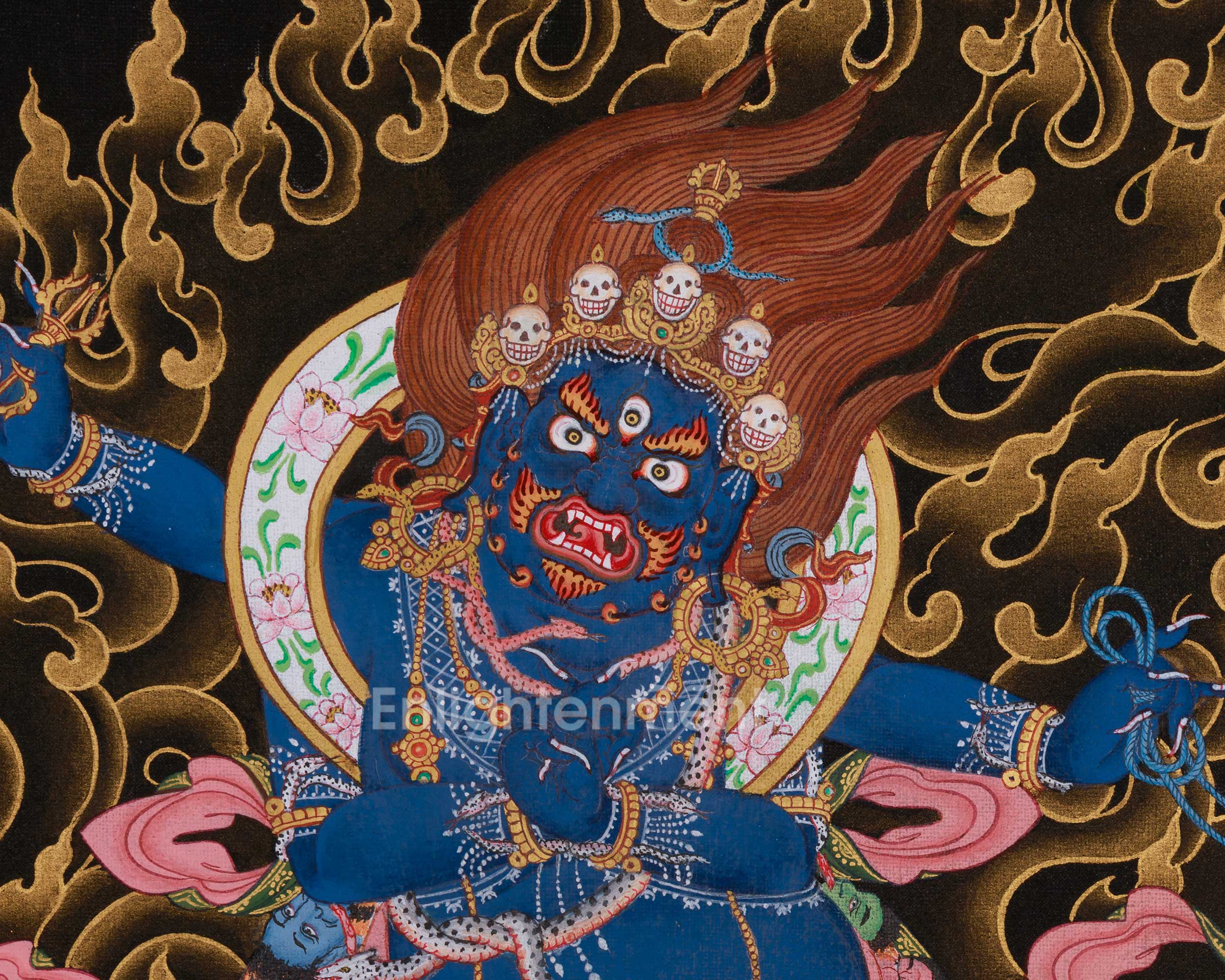Traditional Thangka of Buta Damara | Fierce Protector of Spiritual Transformation