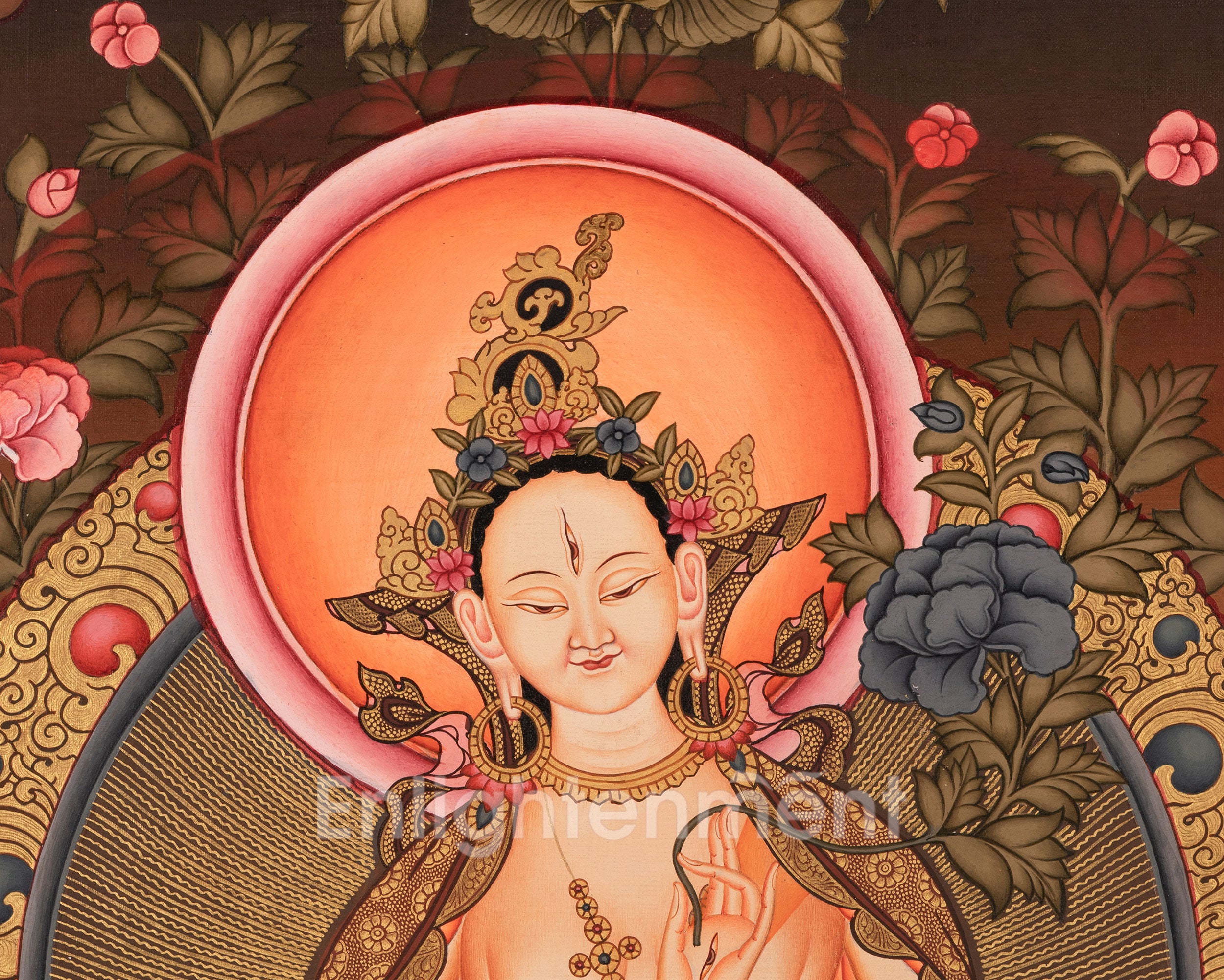 Mother White Tara Painting | Traditional Religious Wall Decor