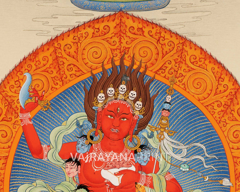 Dakini Vajravarahi Thangka Print | The Goddess of Vajra | Canvas Print for Spiritual Empowerment