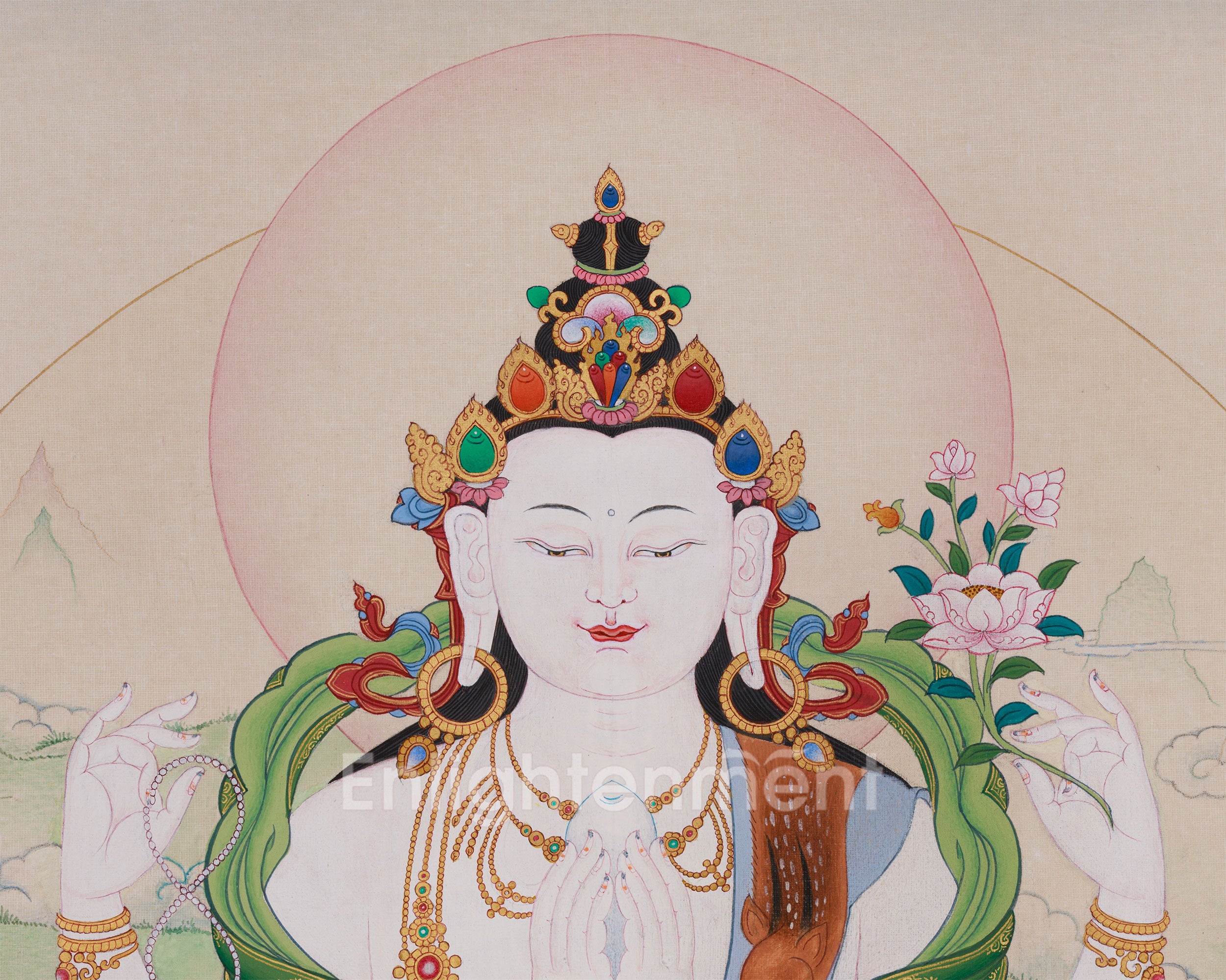 Divine Four-Armed Avalokiteshvara | Protector of All Beings and Buddha of Compassion