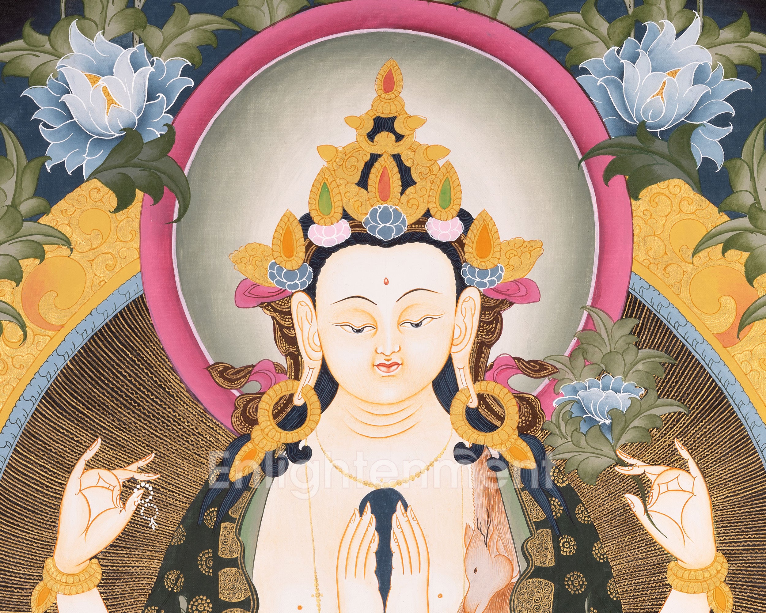 Chenresig Thangka | Avalokiteshvara | Handpainted Religious Art