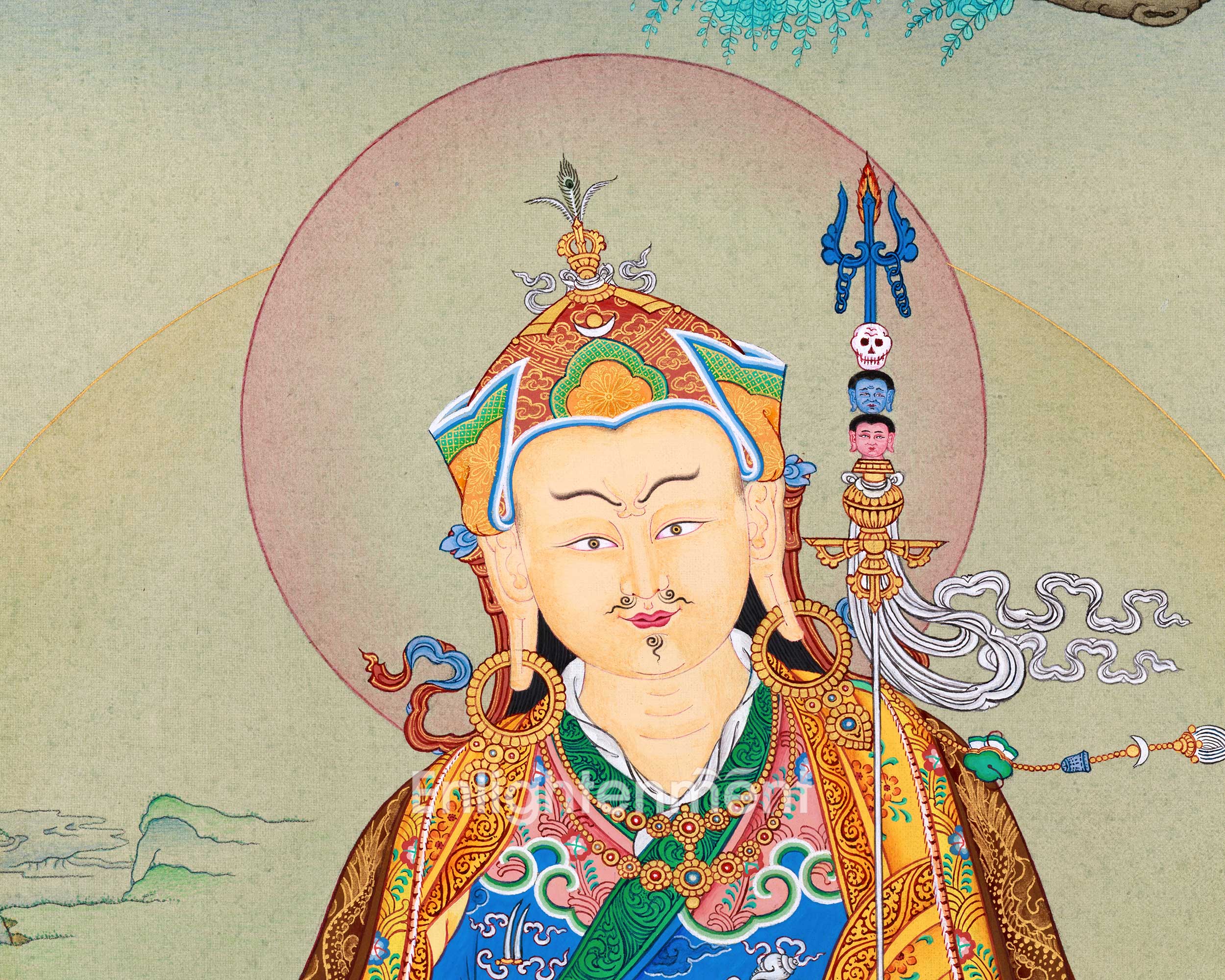 A Sacred Padmasambhava Thangka| Tibet's Natural Stone Pigments | BROCADE