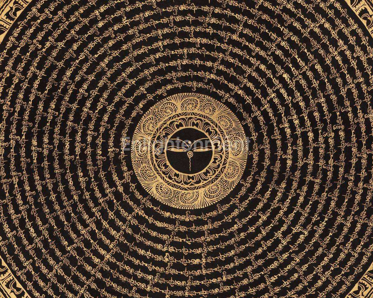 Auspicious Mantra Mandala Art | Sacred Circle of Enlightened Wisdom