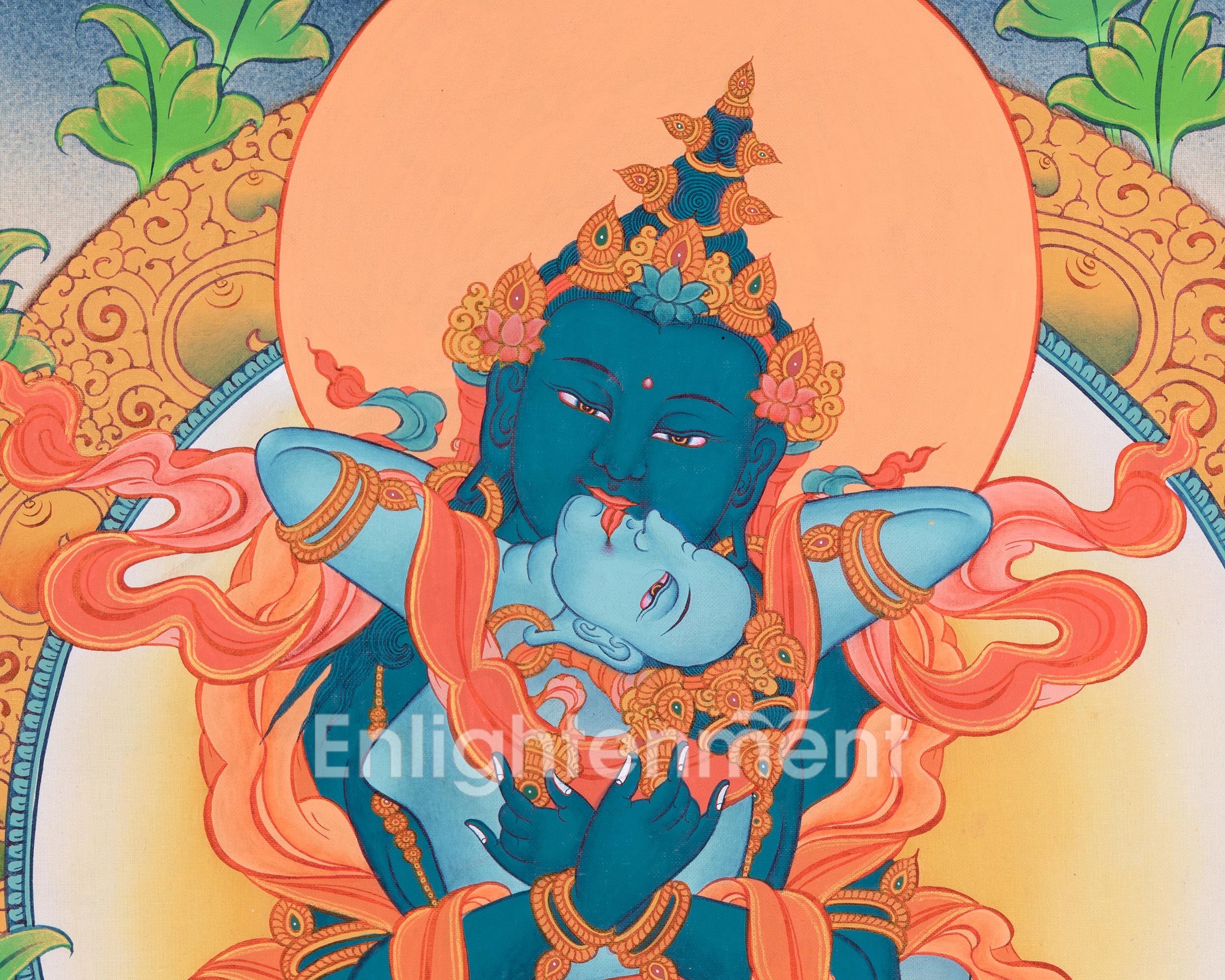 Vajradhara with Union Thangka | The Primordial Buddha | Union of Wisdom and Compassion