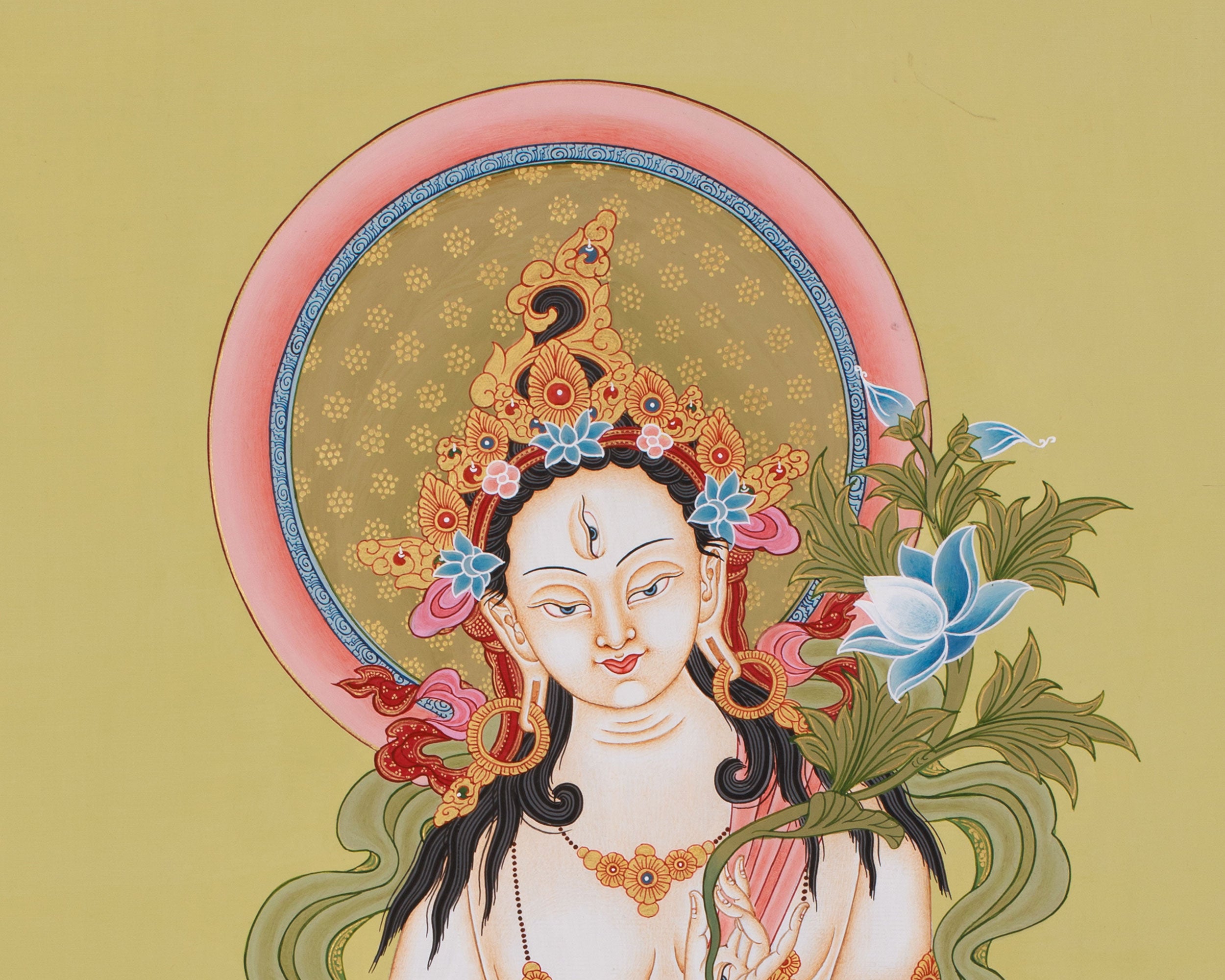 The Healing Deity White Tara | Goddess of Protection | Minimal Artwok
