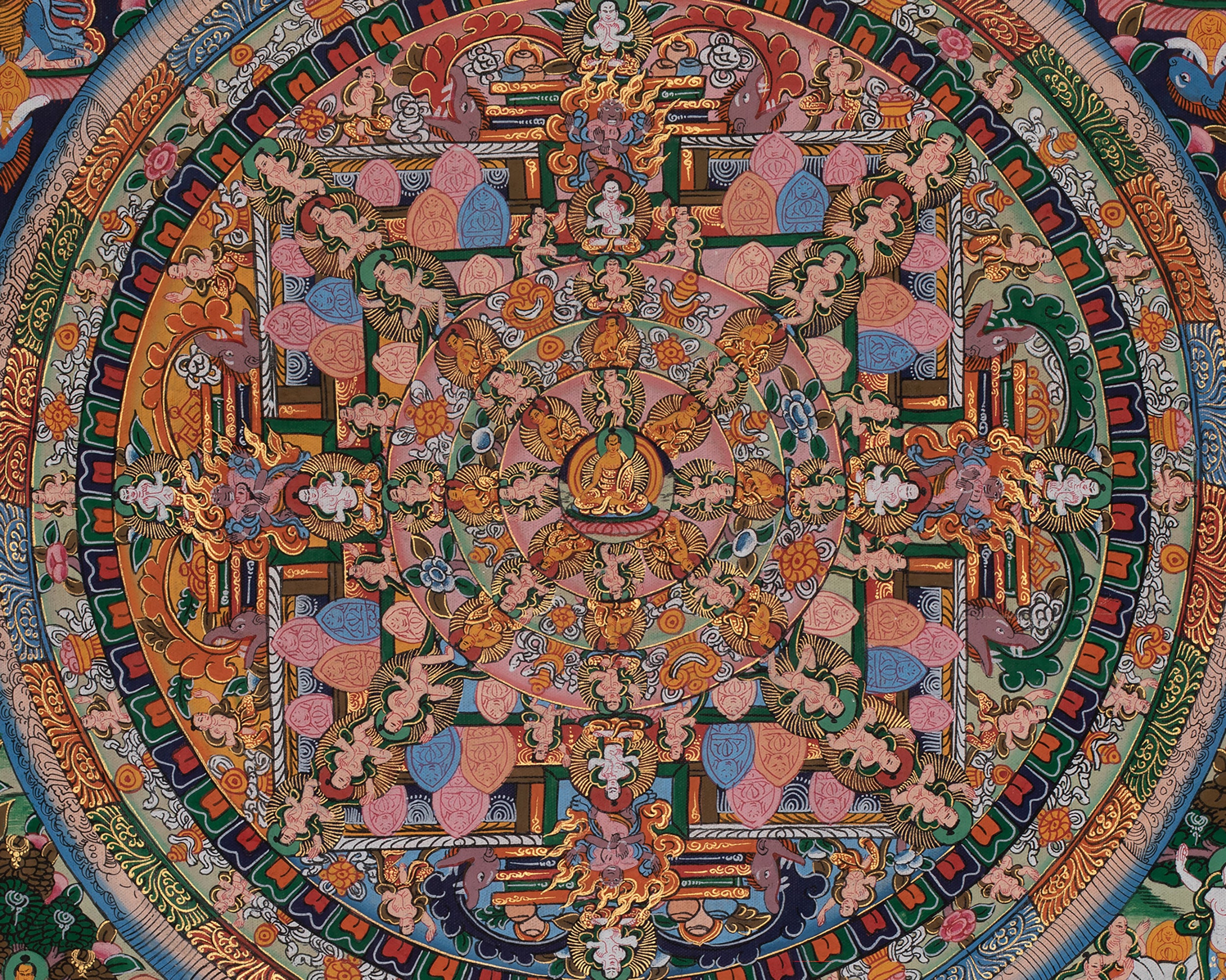 Buddha Mandala Thangka | Sacred Tibetan Mandala Art for Meditation