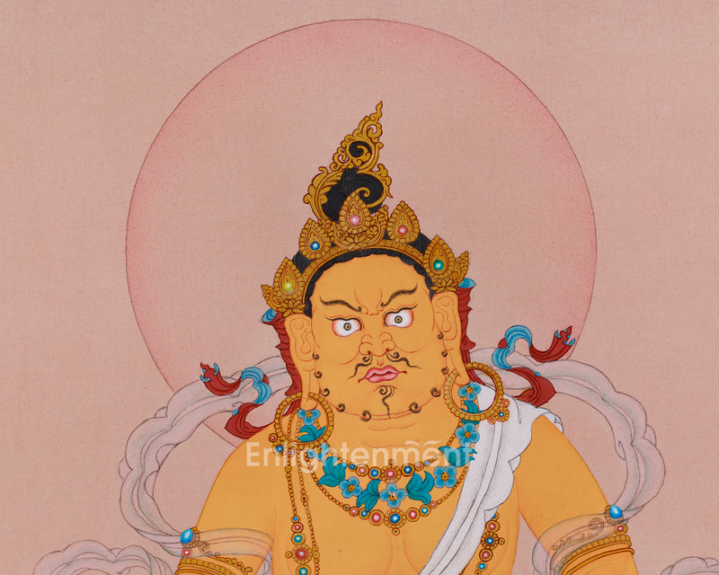 Dzambhala, God of Wealth Thangka | Tibetan Art for Financial Blessings and Spiritual Growth