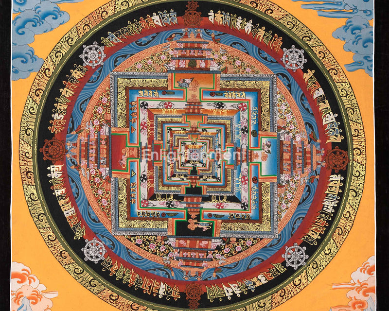 Enhance Your Spiritualty with Blessings of Kala Chakra Thangka |Sacred Buddhism Symbol | Buddhist Art