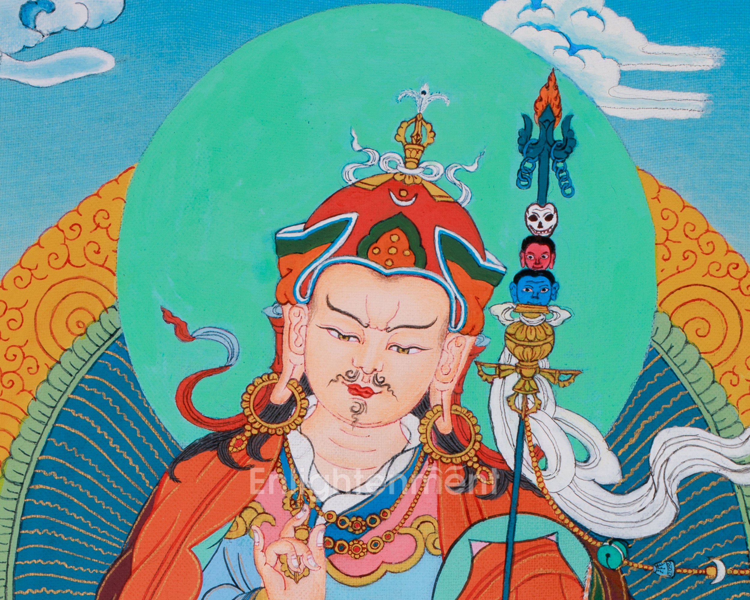 Enlightened Master, Guru Padmasambhava Thangka | Tibetan Buddhism