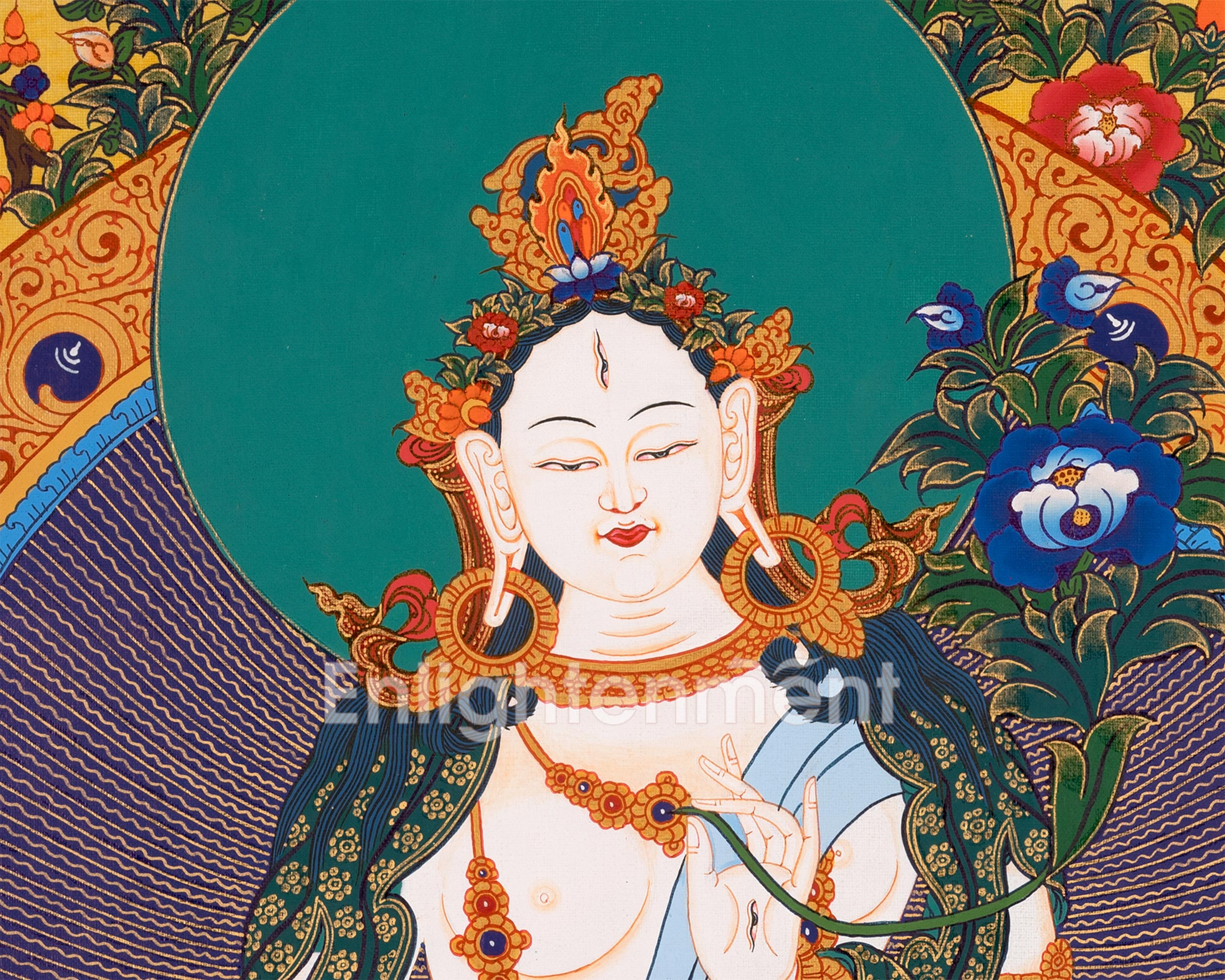 Female Bodhisattva, White Tara Artwork | Healing and Protection Deity