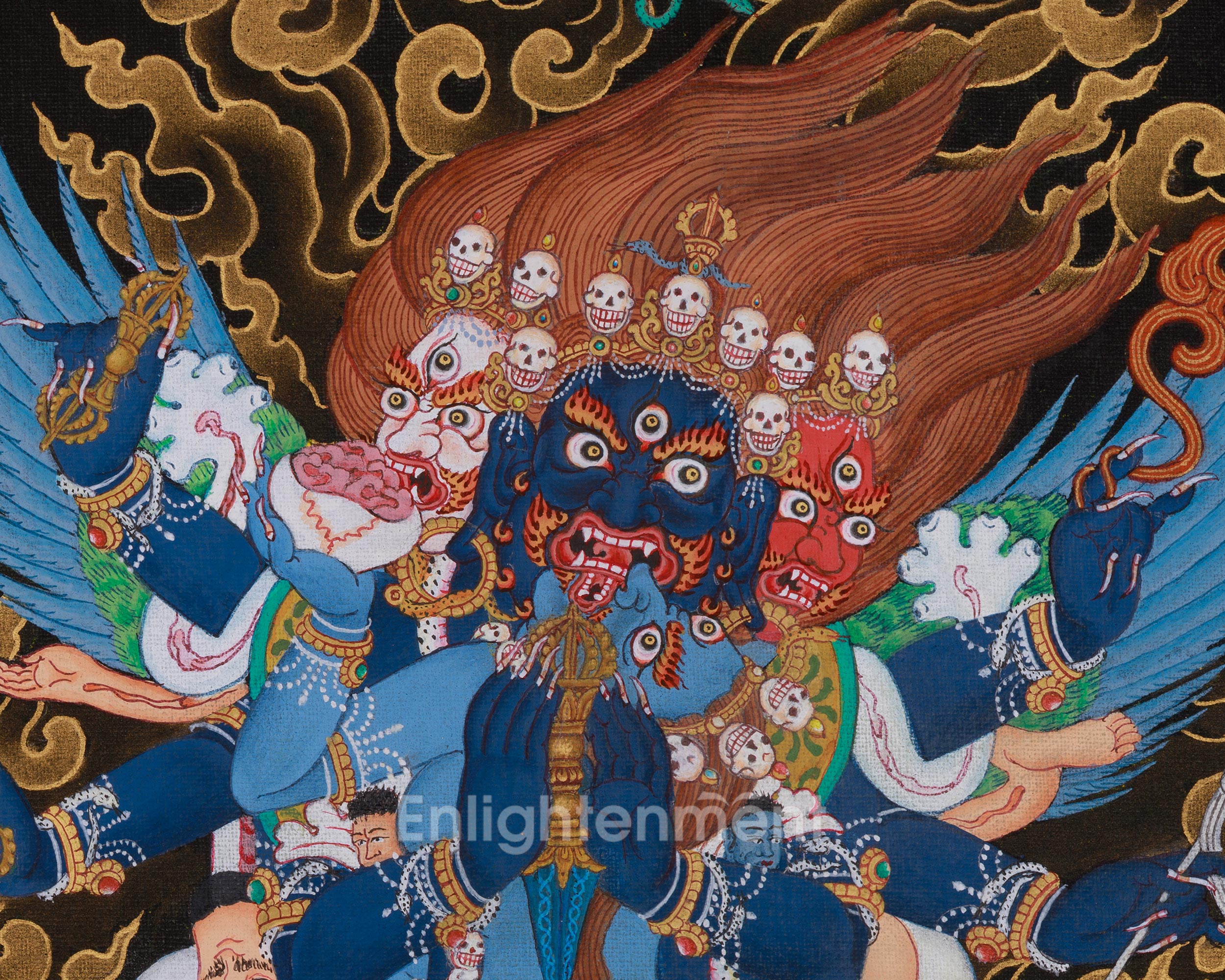 Wrathful Deity Vajrakilaya Thangka | Tibetan Tantric Deity | Fierce Compassion