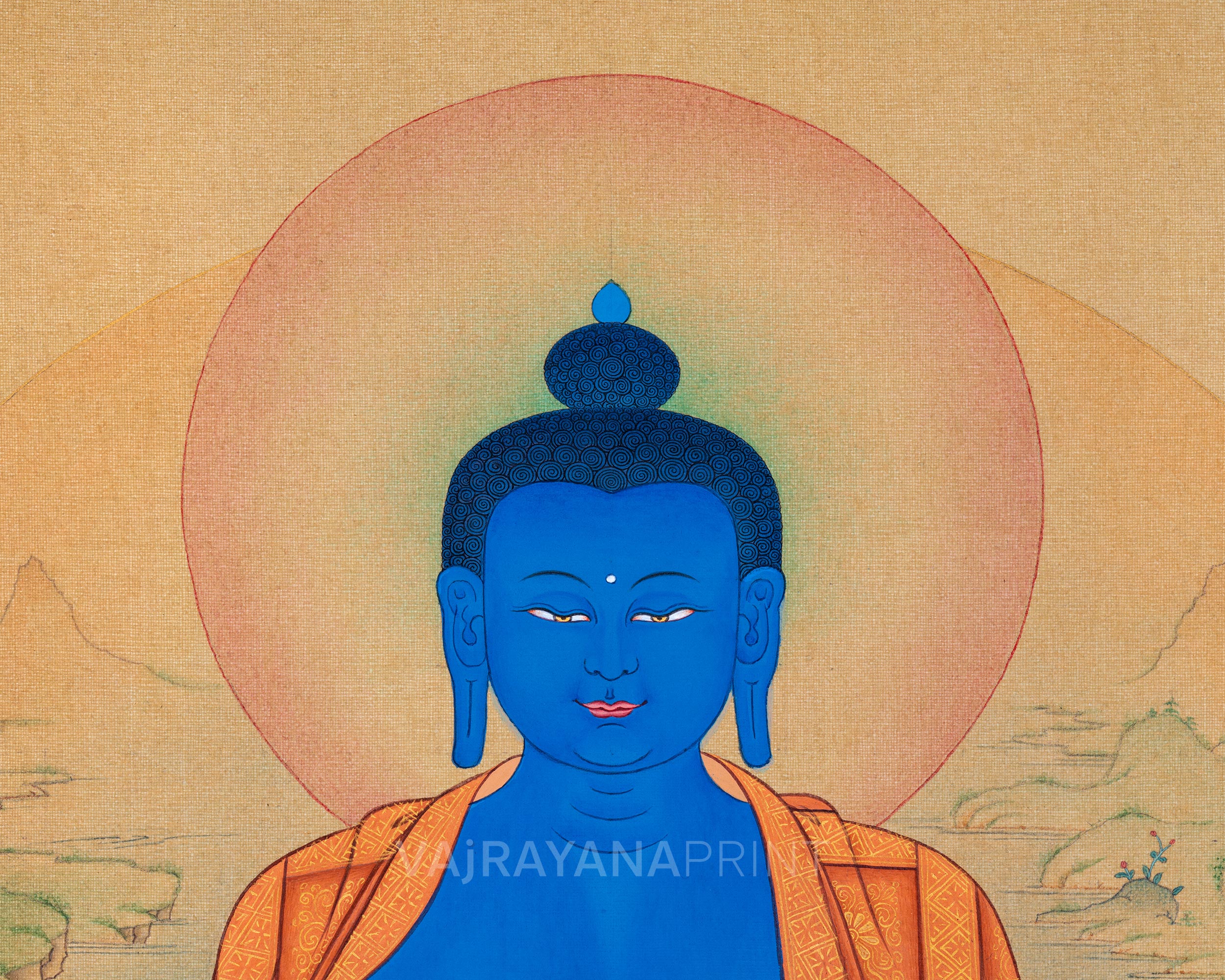 Radiant Medicine Buddha Thangka Print