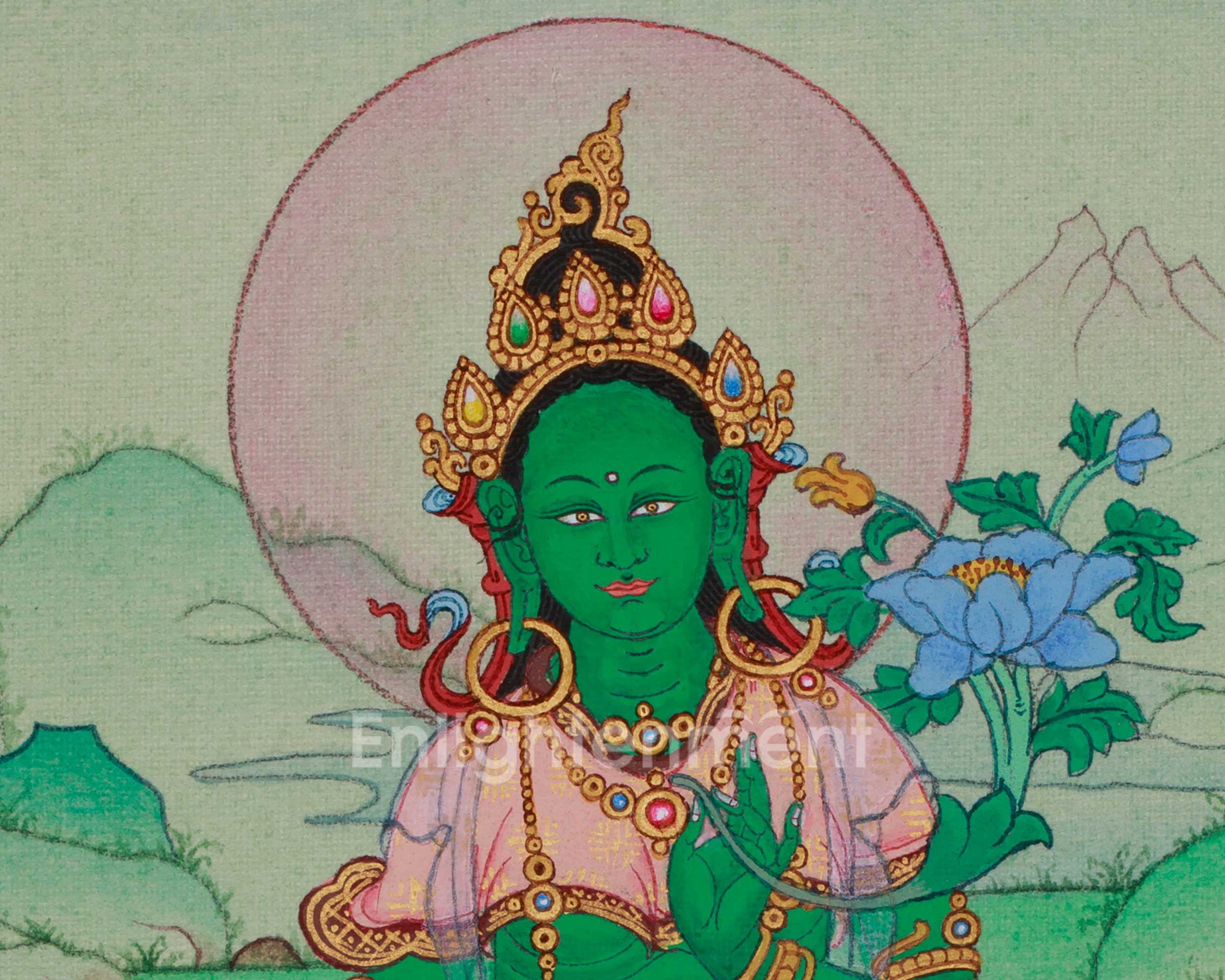 Tibetan Green Tara Artwork | Symbolized Compassion and Swift Protection