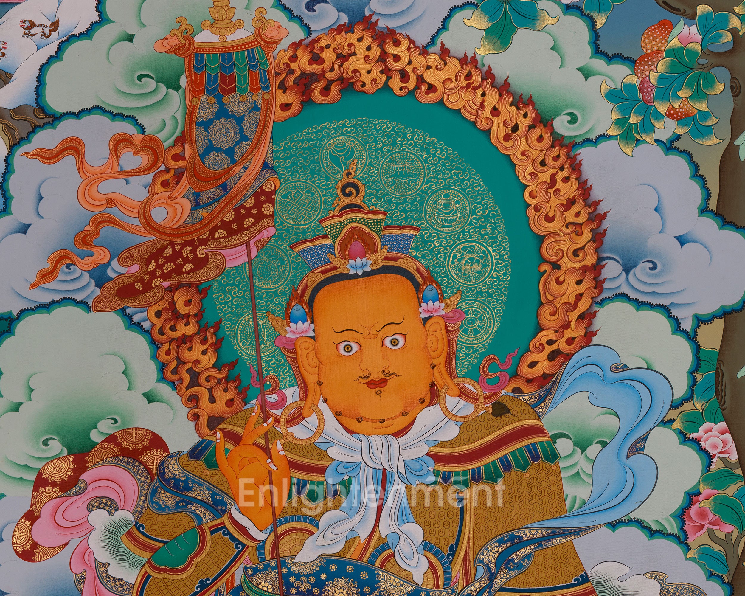 Traditional Thangka of Vaisravana | Tibetan Wealth God | Protector Deity
