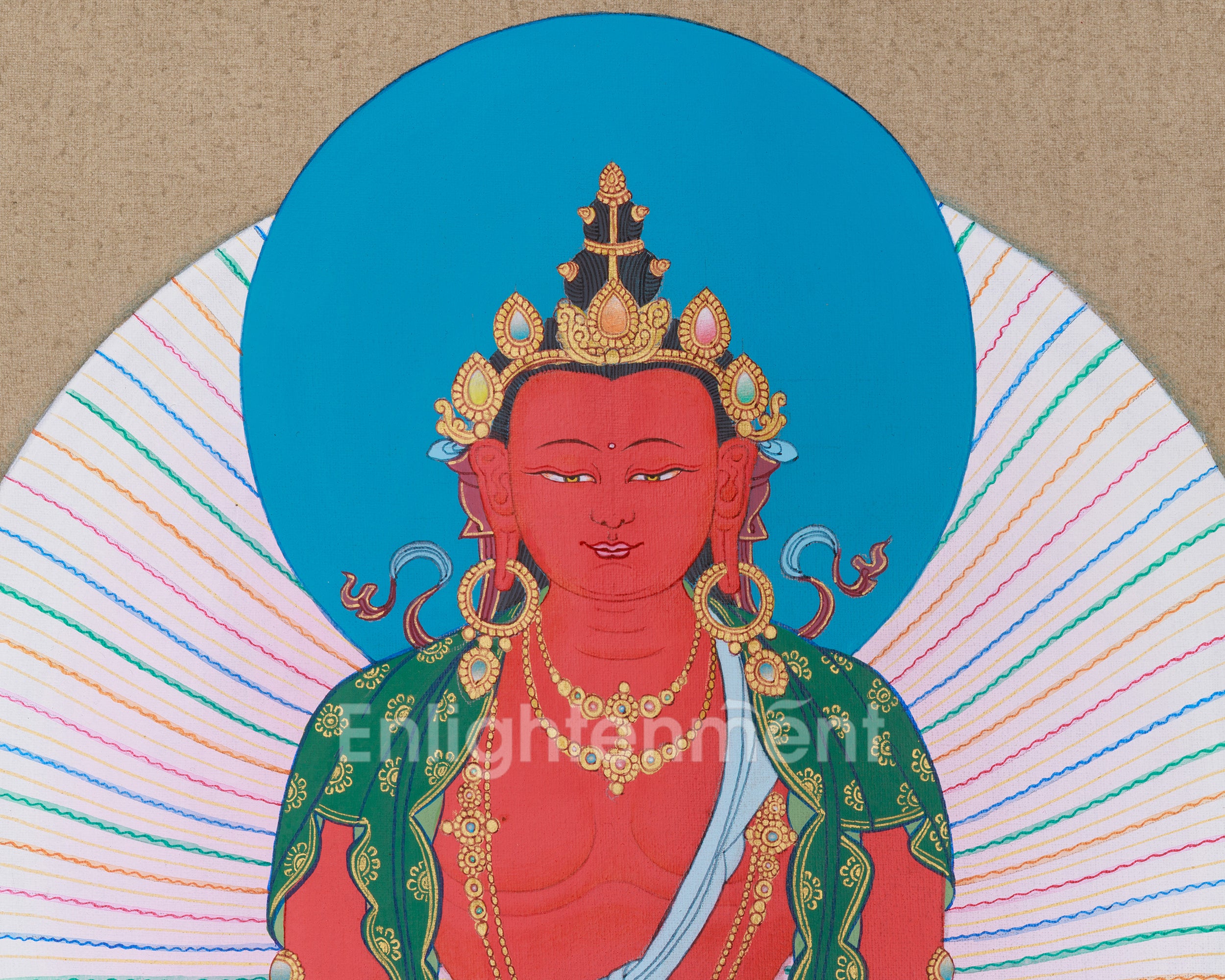 Tibetan Long Life Bodhisattvas: Amitayus Buddha, White Tara and Namgyalma | Buddhist Artwork
