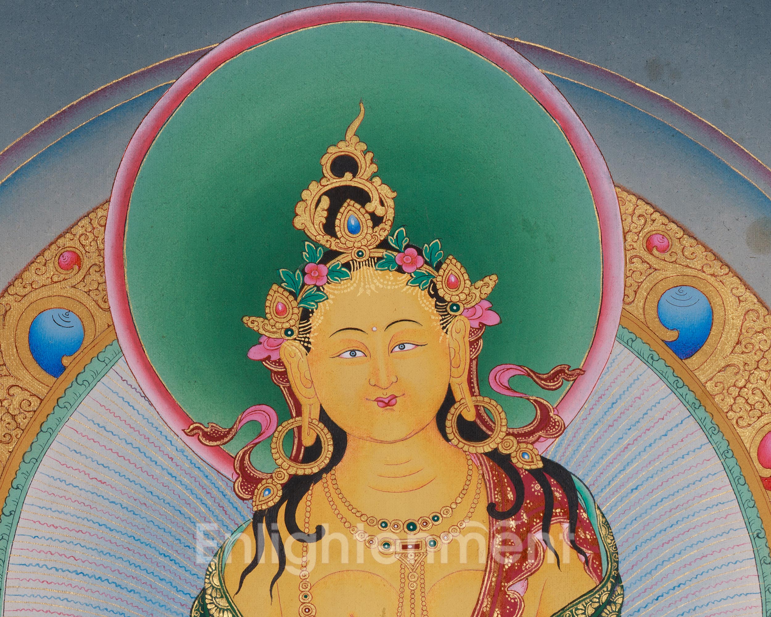 Tibetan Kshitigarbha Thangka | Protector Of The Dead and Children