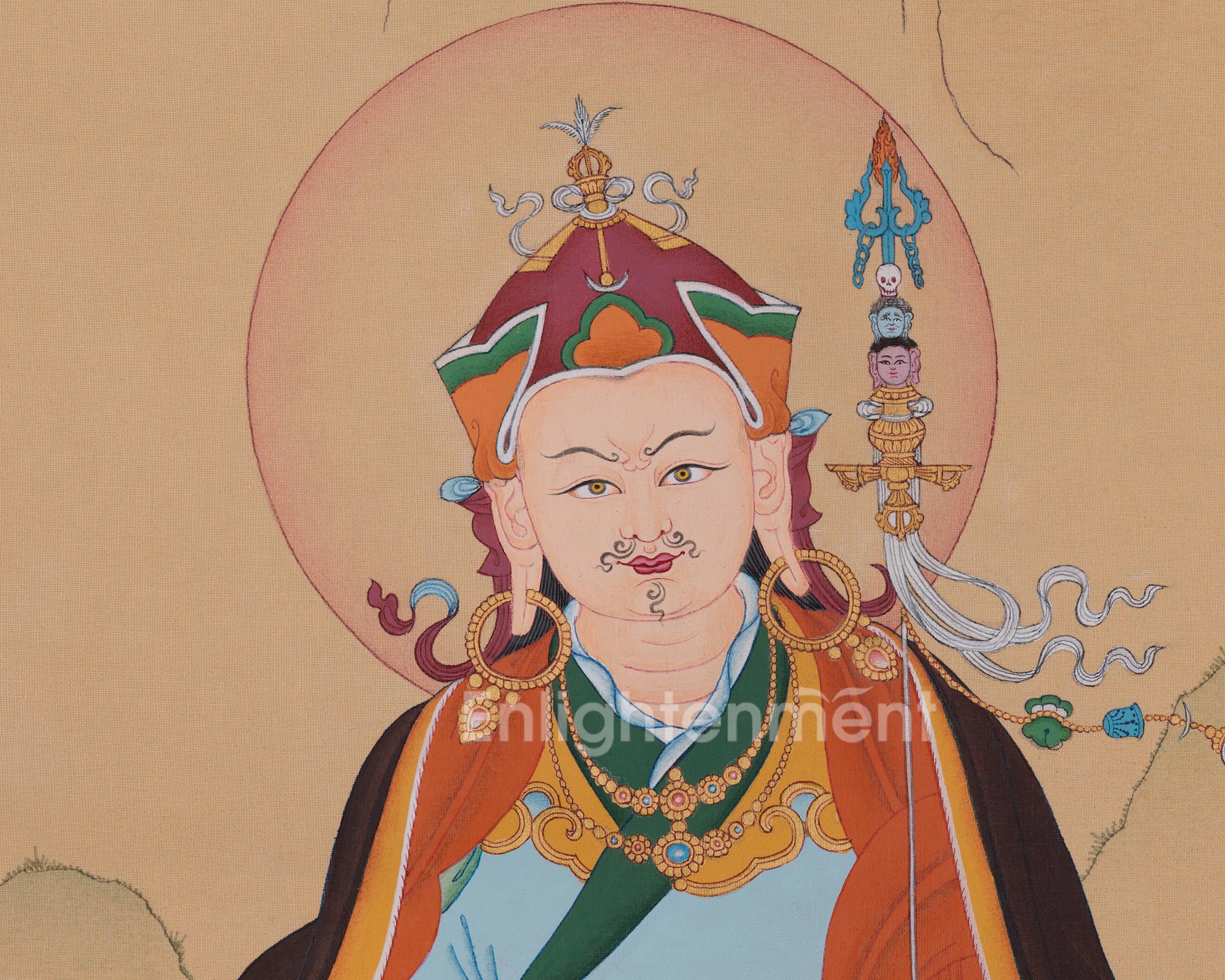61 cm Tibetan Guru Rinpoche Painting | Padmasambhava Artwork