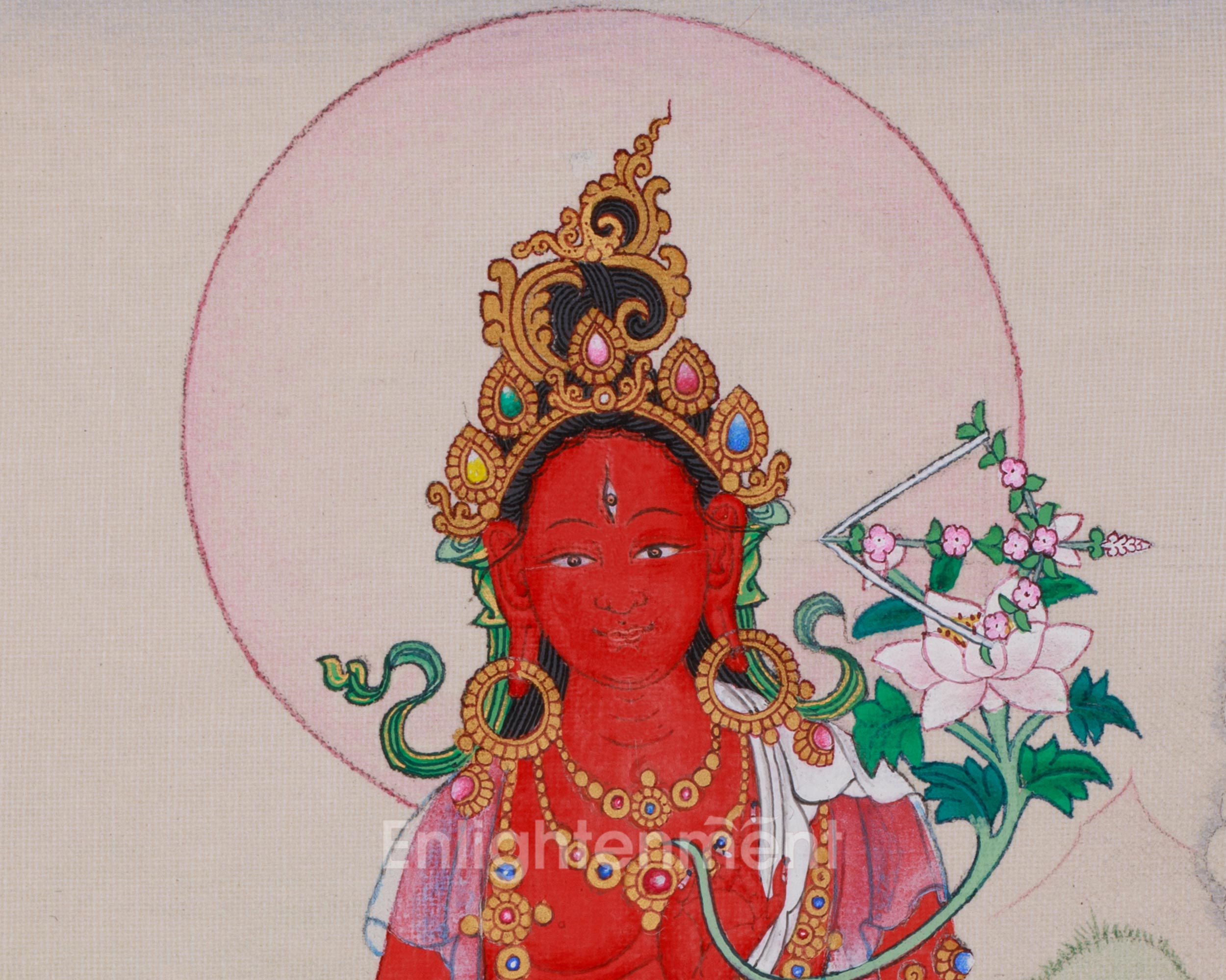 Buddhist Red Tara Thangka | Goddess Who Bestows Power and Wisdom