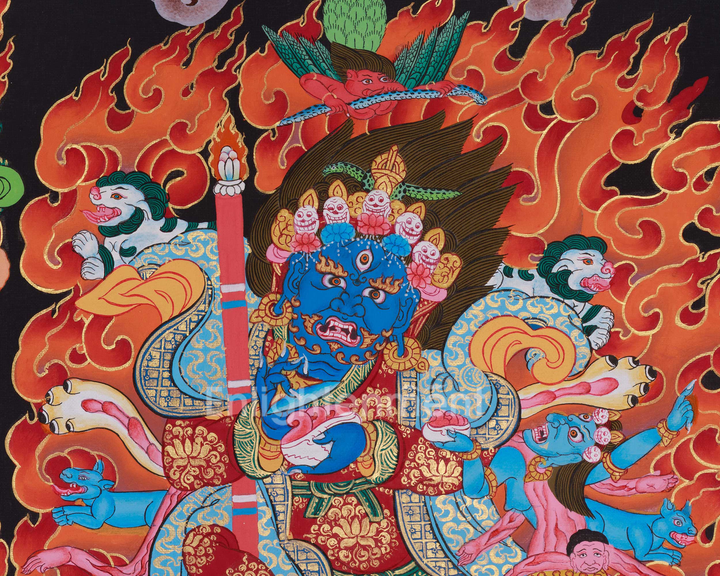 Nyingma Mahakala Thangka | The Wrathful Protector and Guardians of the Nyingma Tradition