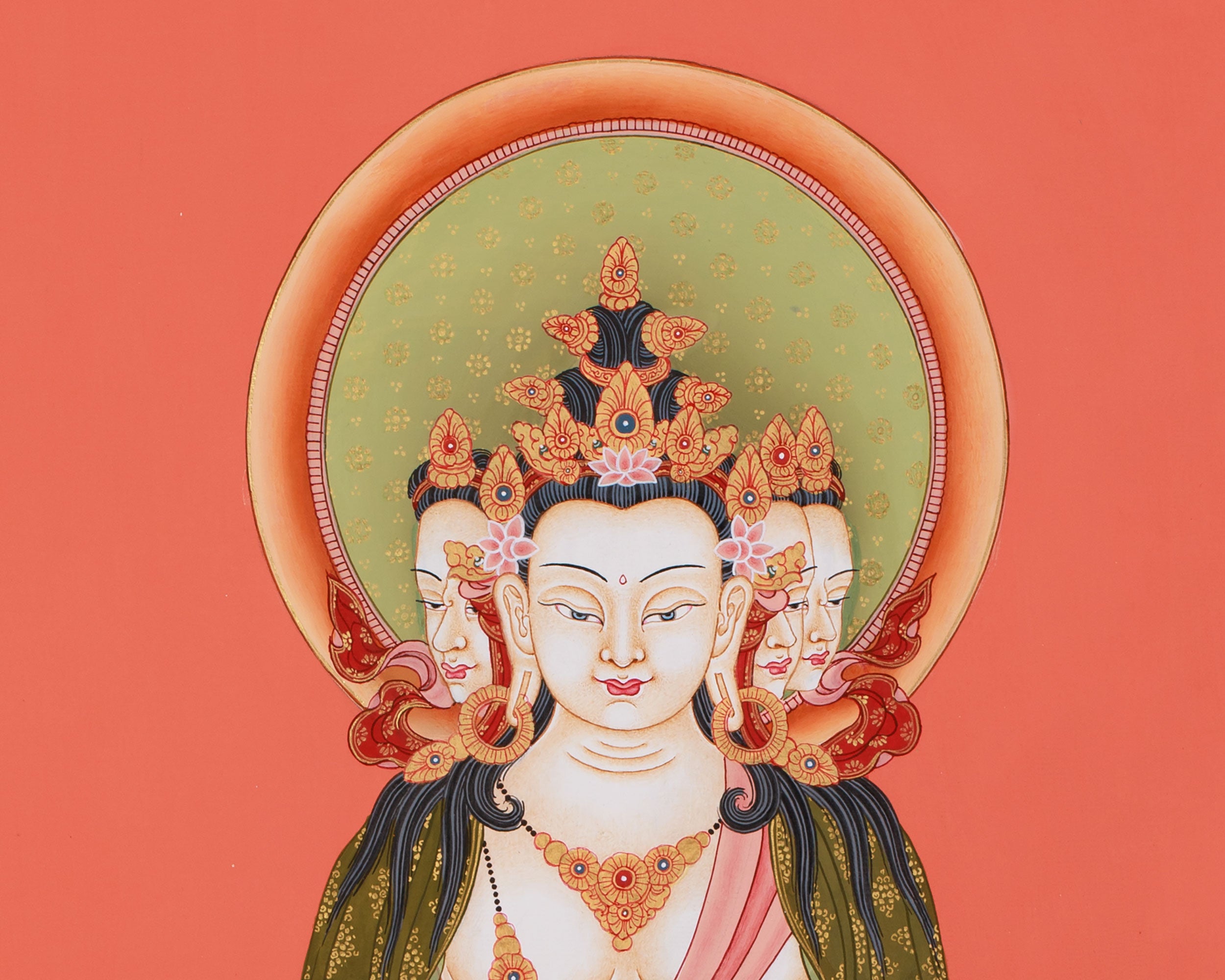 Buddha Vairochana Thangka | Dhyani Buddha of Cosmic Wisdom & Enlightenment