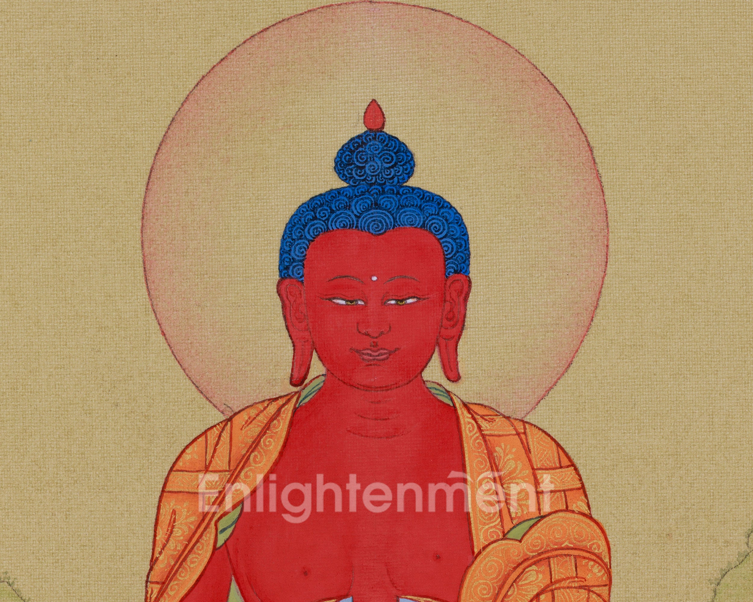 Amitabha Buddha Enlightenment Thangka | Buddha of Infinite Light