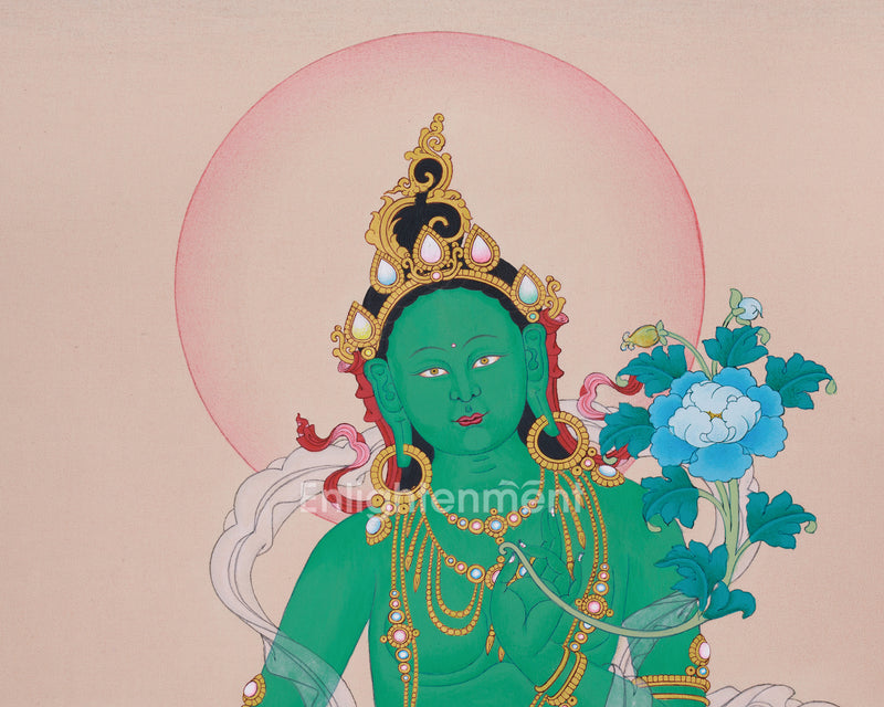 Surreal Green Tara Thangka