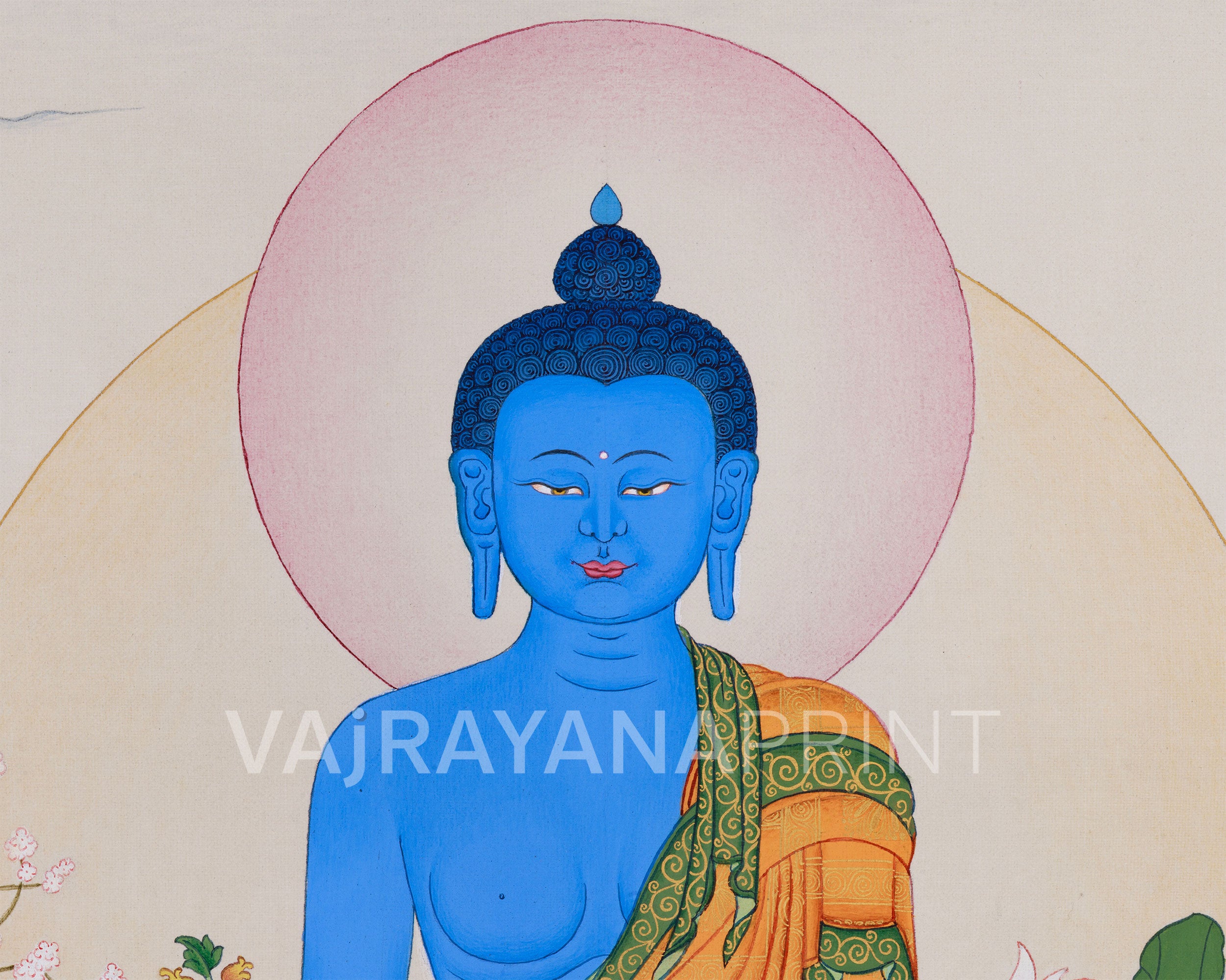 Bhaisajyaguru Thangka Print | Medicine Buddha of Healing and Protection
