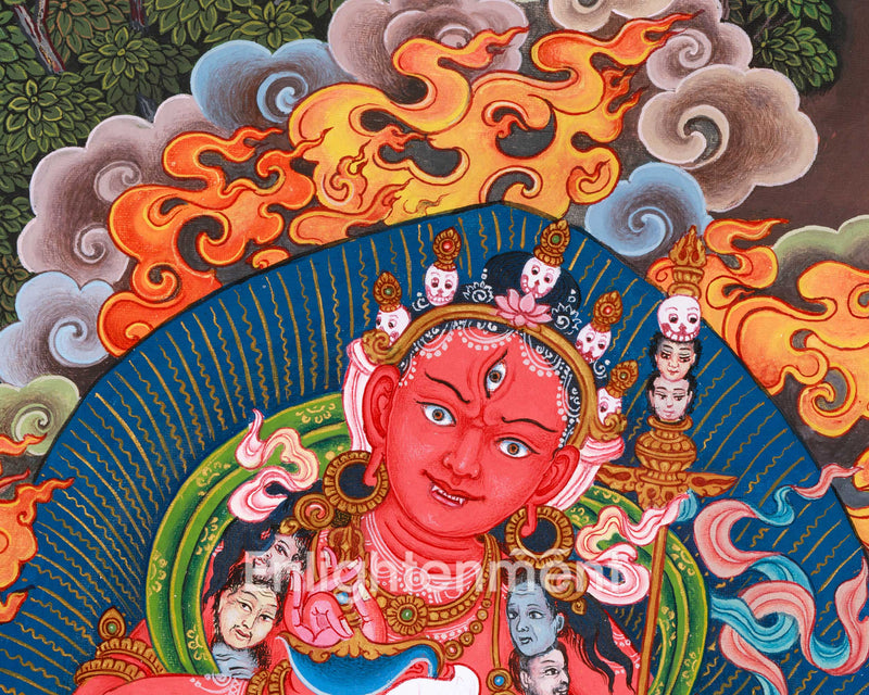 Hand-Painted Dorje Phagmo Thangka | The Thunderbolt Goddess | Thangka Painting for Spiritual Growth