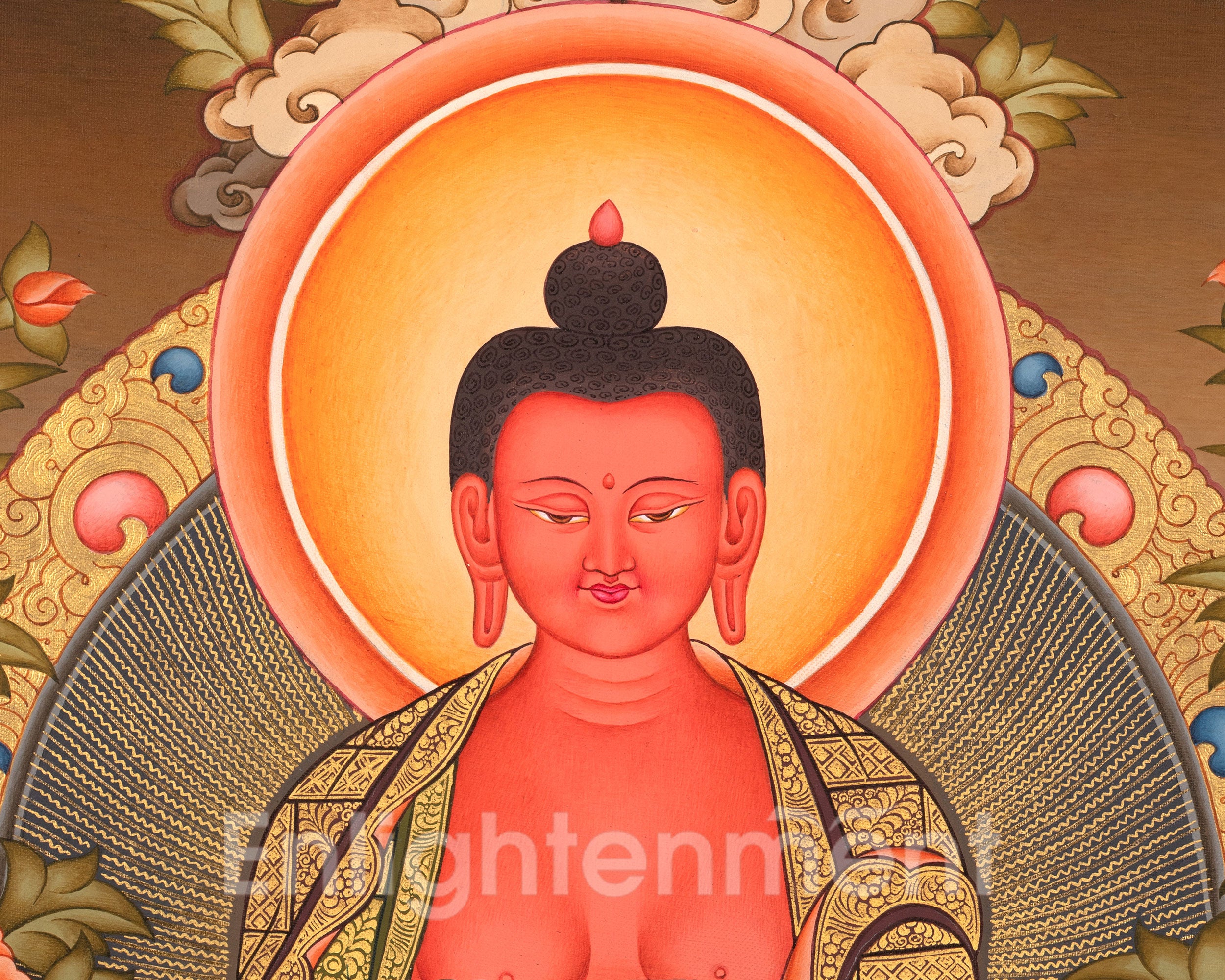 Pure Land Buddha Art | Amitabha Thangka for Clarity, and Liberation