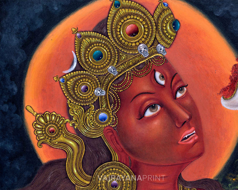 Vajrayogini Empowerment Paubha Print | Dakini Art Print For Room Decoration & Wall Hanging