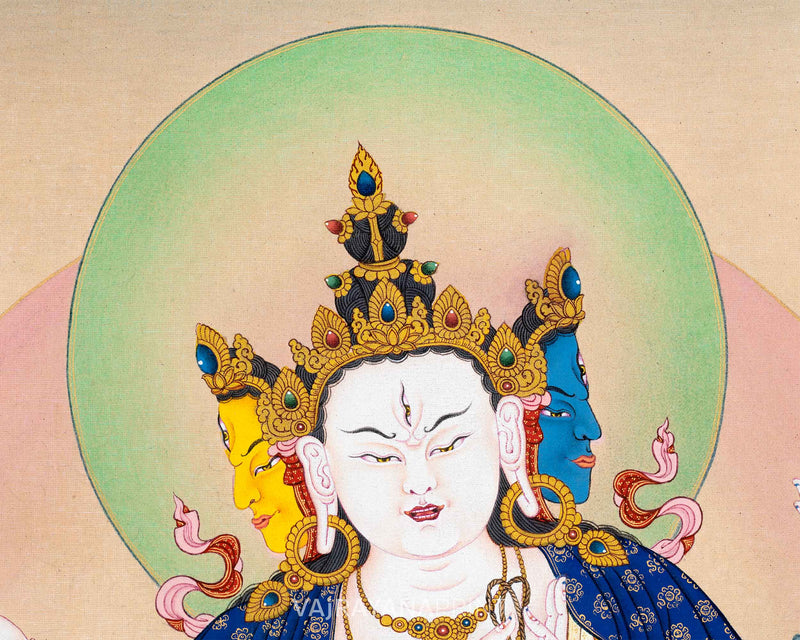 Namgyalma Thangka Print | Canvas of Healing Light | Enveloping Serenity and Blessings
