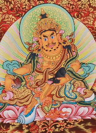 Buddhist Wealth Deities Manifestation | Gold Thangka of the Five Dzambhalas