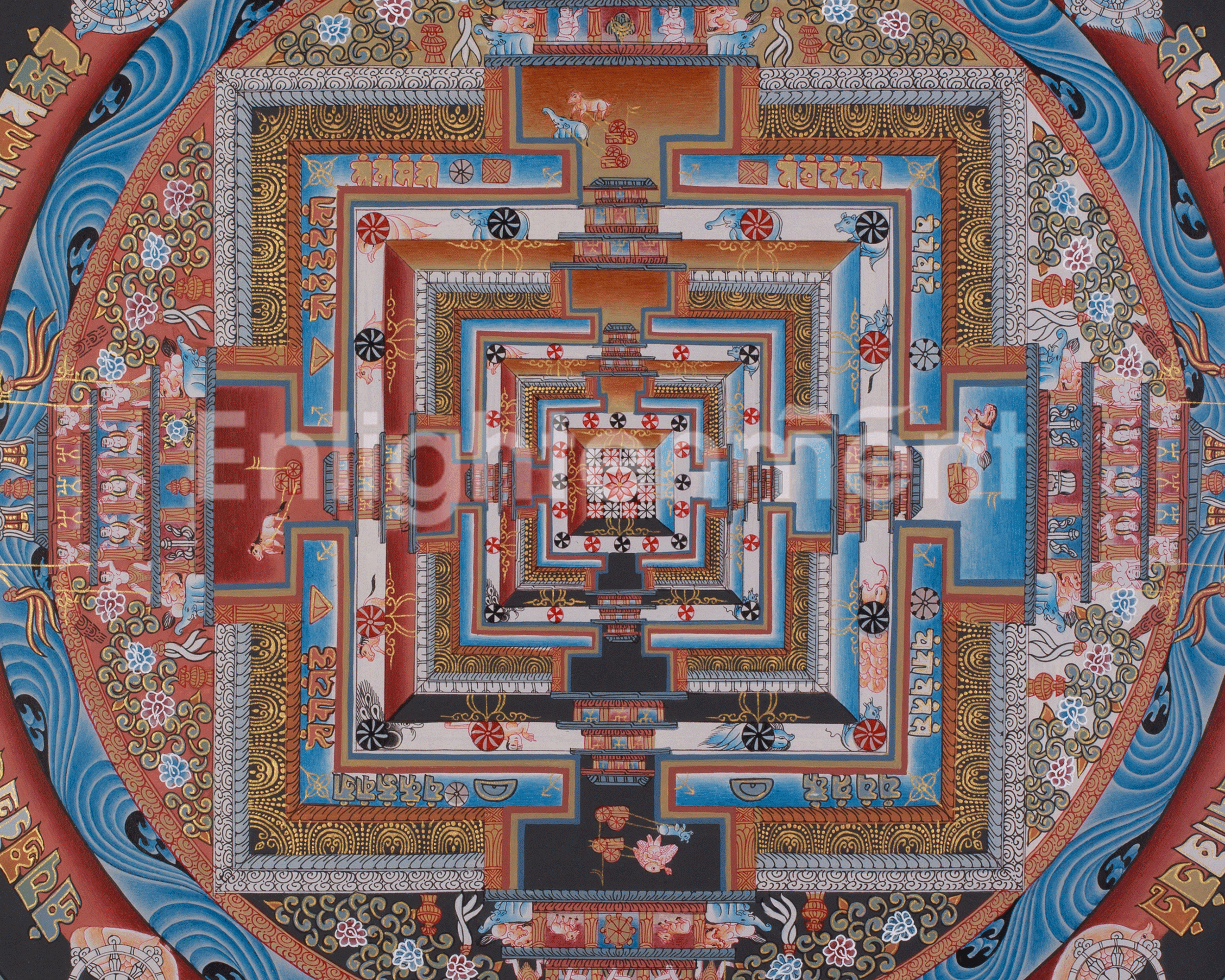Kalachakra Mandala Meditation Art | Hand Painted Thangka