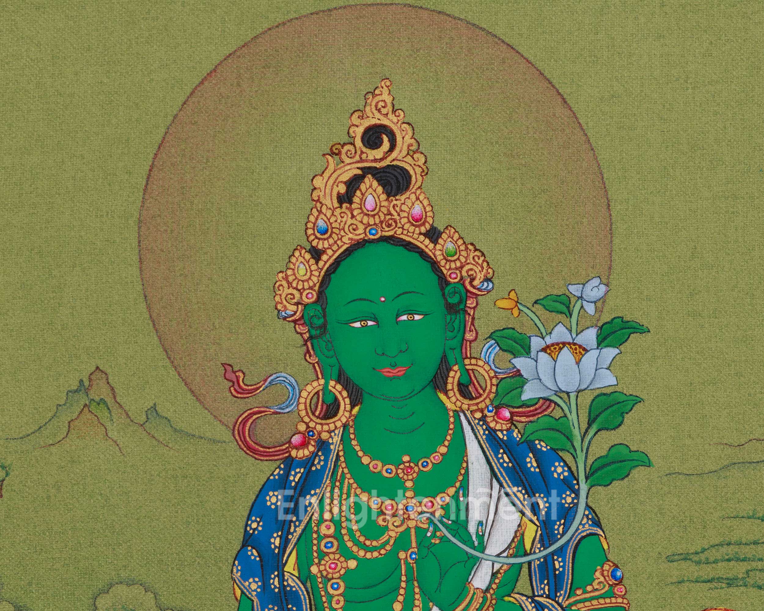 Divine Green Tara Thangka | Himalayan Goddess Art of Swift Compassion