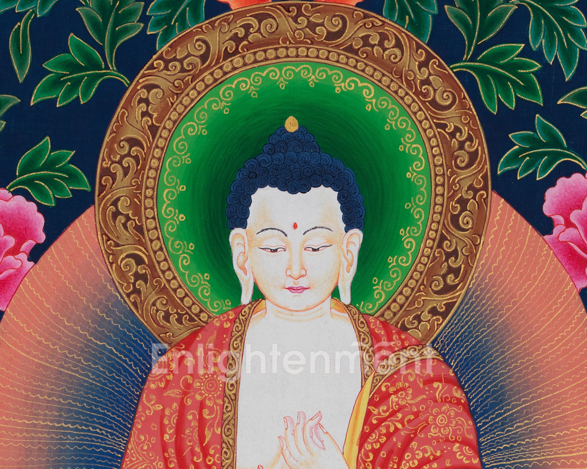 Vairochana Buddha Thangka Painting | The White Blessing Buddha