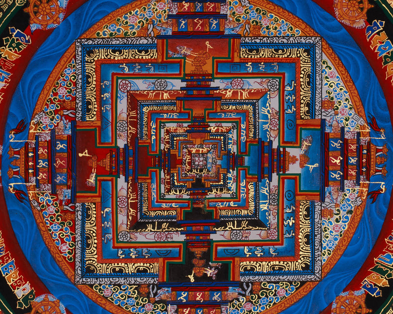 Kalachakra (Wheel of Time) Mandala Thangka | Journey Through Time and Enlightenment