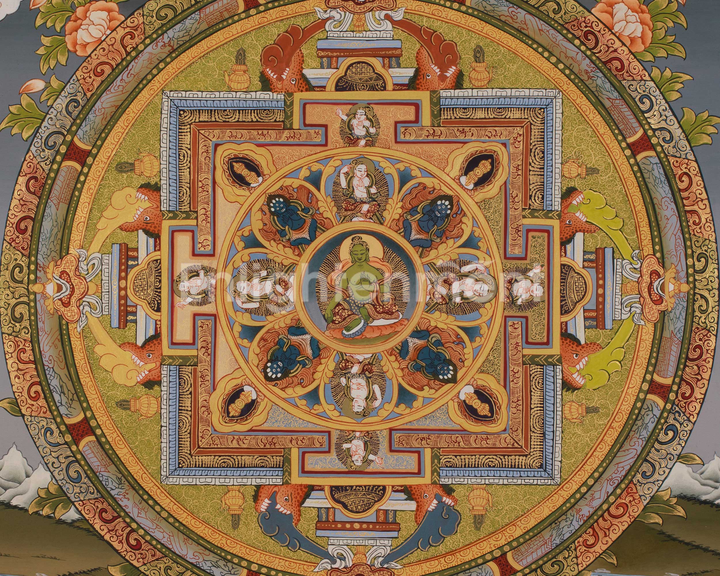 Green Tara Mandala Painting | A Sacred Mandala of Compassion, Protection, and Swift Action